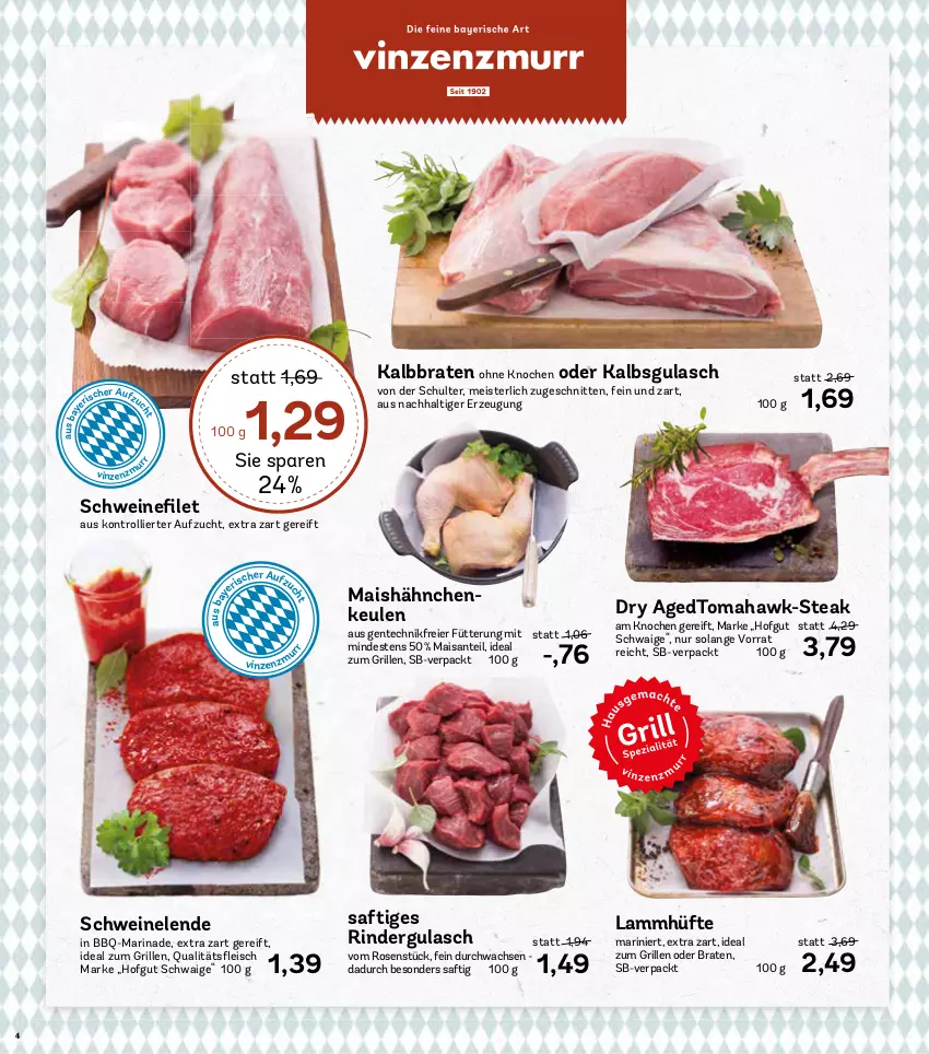 Aktueller Prospekt Aez - Prospekte - von 27.06 bis 02.07.2022 - strona 4 - produkty: braten, eier, eis, ente, grill, gulasch, hofgut, ideal zum grillen, lamm, mais, marinade, Meister, rind, rinder, rindergulasch, rosen, saft, SANTE, schnitten, schwein, schweine, steak, Ti, trolli, wein, weine