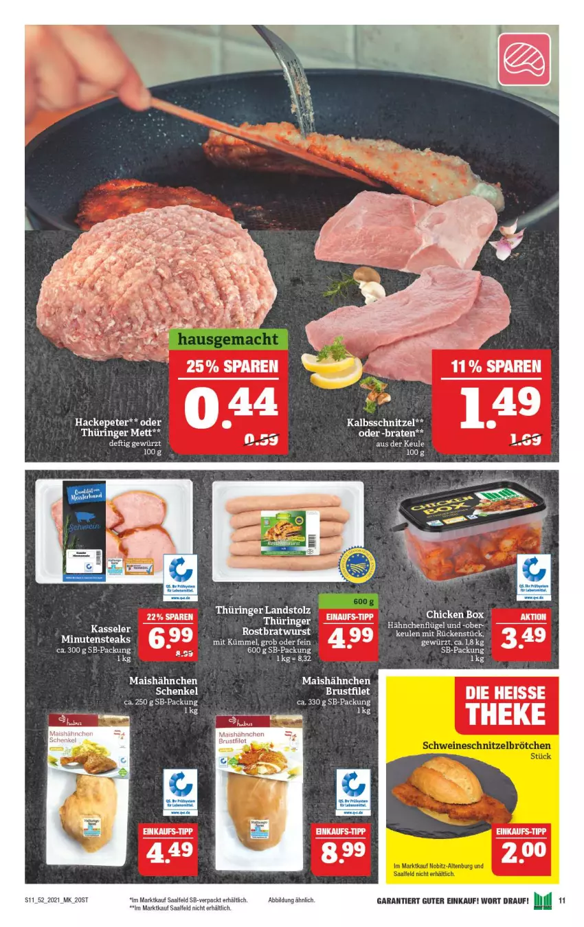 Aktueller Prospekt Marktkauf - Prospekt - von 27.12 bis 31.12.2021 - strona 11 - produkty: braten, brustfilet, eis, elle, filet, gewürz, hähnchenflügel, kalbsschnitzel, mais, Mett, minutensteaks, ring, schnitzel, steak, steaks, Ti