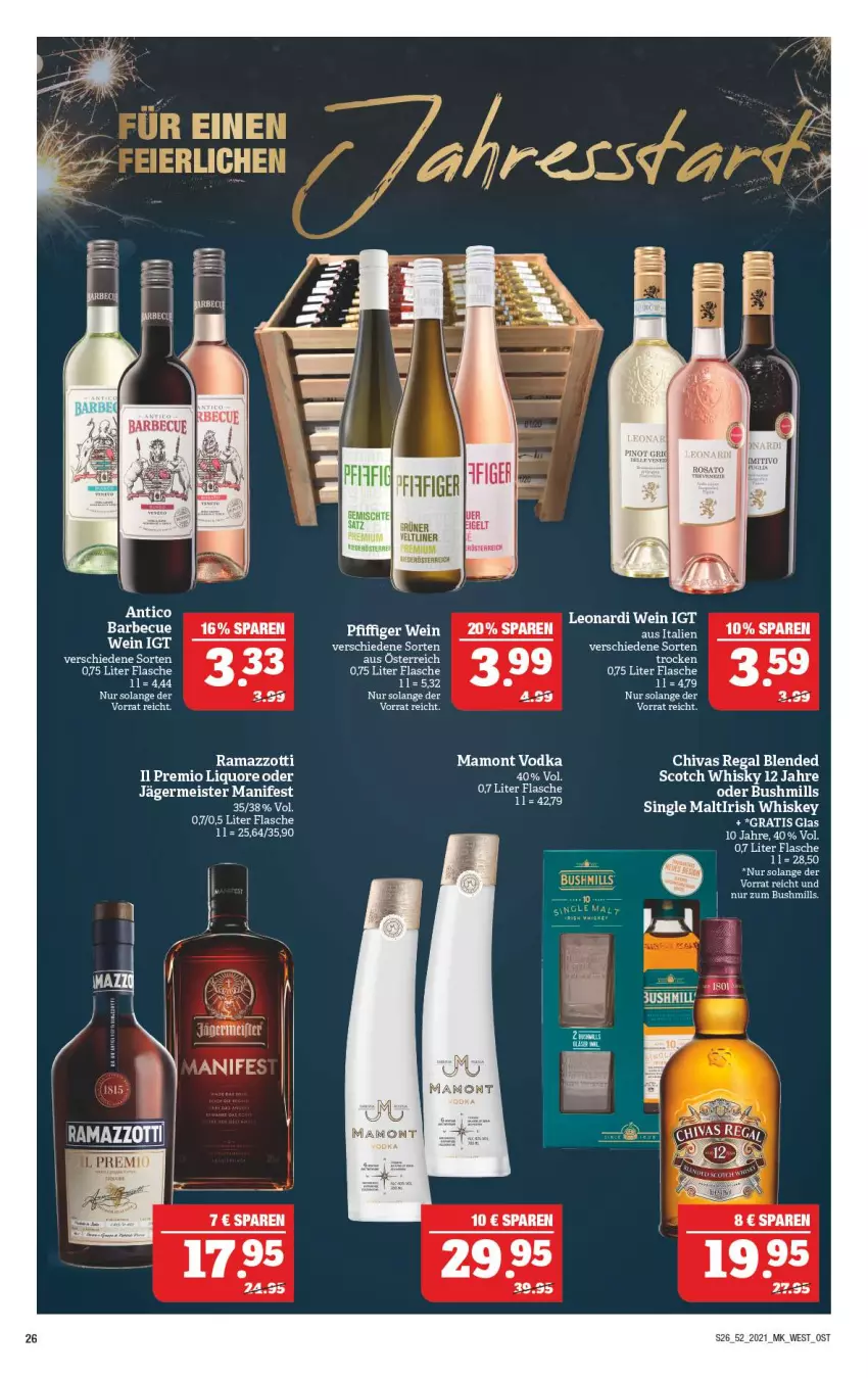 Aktueller Prospekt Marktkauf - Prospekt - von 27.12 bis 31.12.2021 - strona 26 - produkty: barbecue, blended scotch, blended scotch whisky, flasche, mam, rama, ramazzott, ramazzotti, regal, scotch, scotch whisky, single malt, Ti, vodka, wein, whiskey, whisky, zott