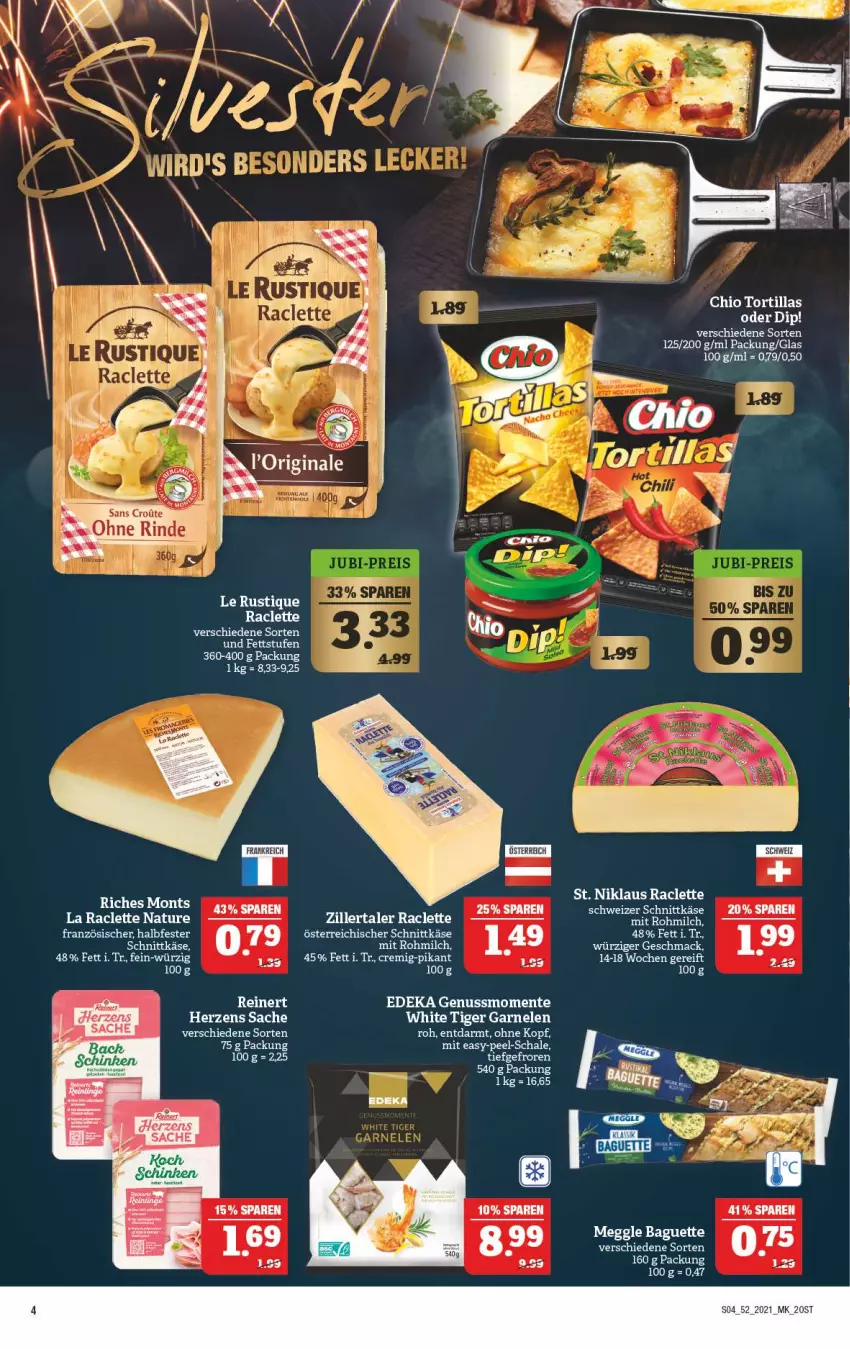 Aktueller Prospekt Marktkauf - Prospekt - von 27.12 bis 31.12.2021 - strona 4 - produkty: acer, auer, baguette, deka, dip, ente, garnelen, Käse, Le Rustique, LG, mac, meggle, milch, natur, nuss, österreichischer schnittkäse, rind, sac, Schal, Schale, schnittkäse, Ti, tortilla, tortillas