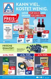 Gazetka promocyjna Aldi Nord - Aldi-Aktuell - Gazetka - ważna od 15.01 do 15.01.2022 - strona 1 - produkty: aldi, beere, beeren, beutel, eis, elle, flasche, frucht, fruchtgummi, fruchtgummis, fruchtsaft, gin, goldbären, haribo, heidelbeere, heidelbeeren, Hohes C, hummus, kracher, reis, saft, Schal, Schale, teller, Ti, ZTE