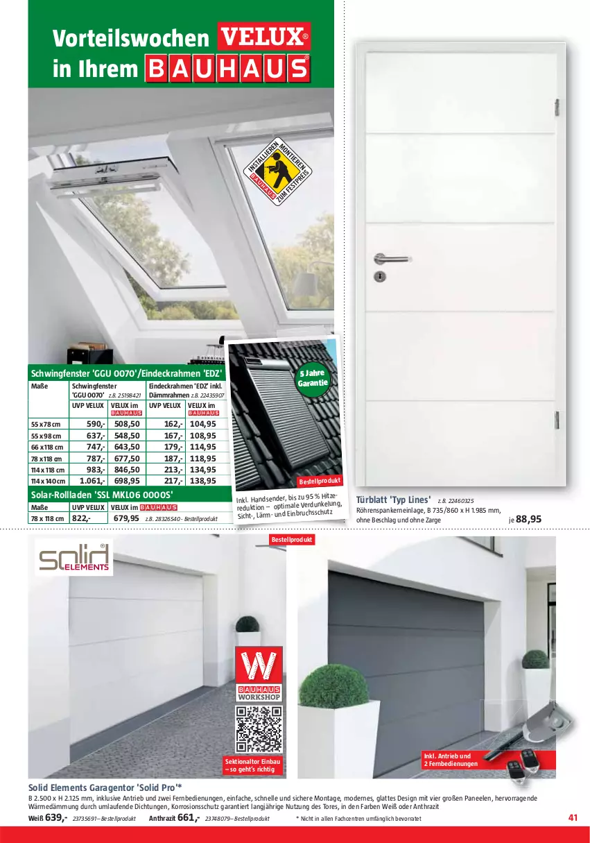 Aktueller Prospekt Bauhaus - Prospekte - von 29.04 bis 27.05.2023 - strona 41 - produkty: Bau, elle, fenster, fernbedienung, latte, Laufen, Mode, paneel, sekt, Ti, velux