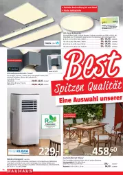 Gazetka promocyjna Bauhaus - Prospekte - Gazetka - ważna od 27.05 do 27.05.2023 - strona 46 - produkty: Bau, eis, elle, fernbedienung, Garten, gartenmöbel, Holz, klimagerät, leds, Leuchte, möbel, Mode, Ria, Schal, stuhl, Ti, timer, tisch, wasser, wassertank