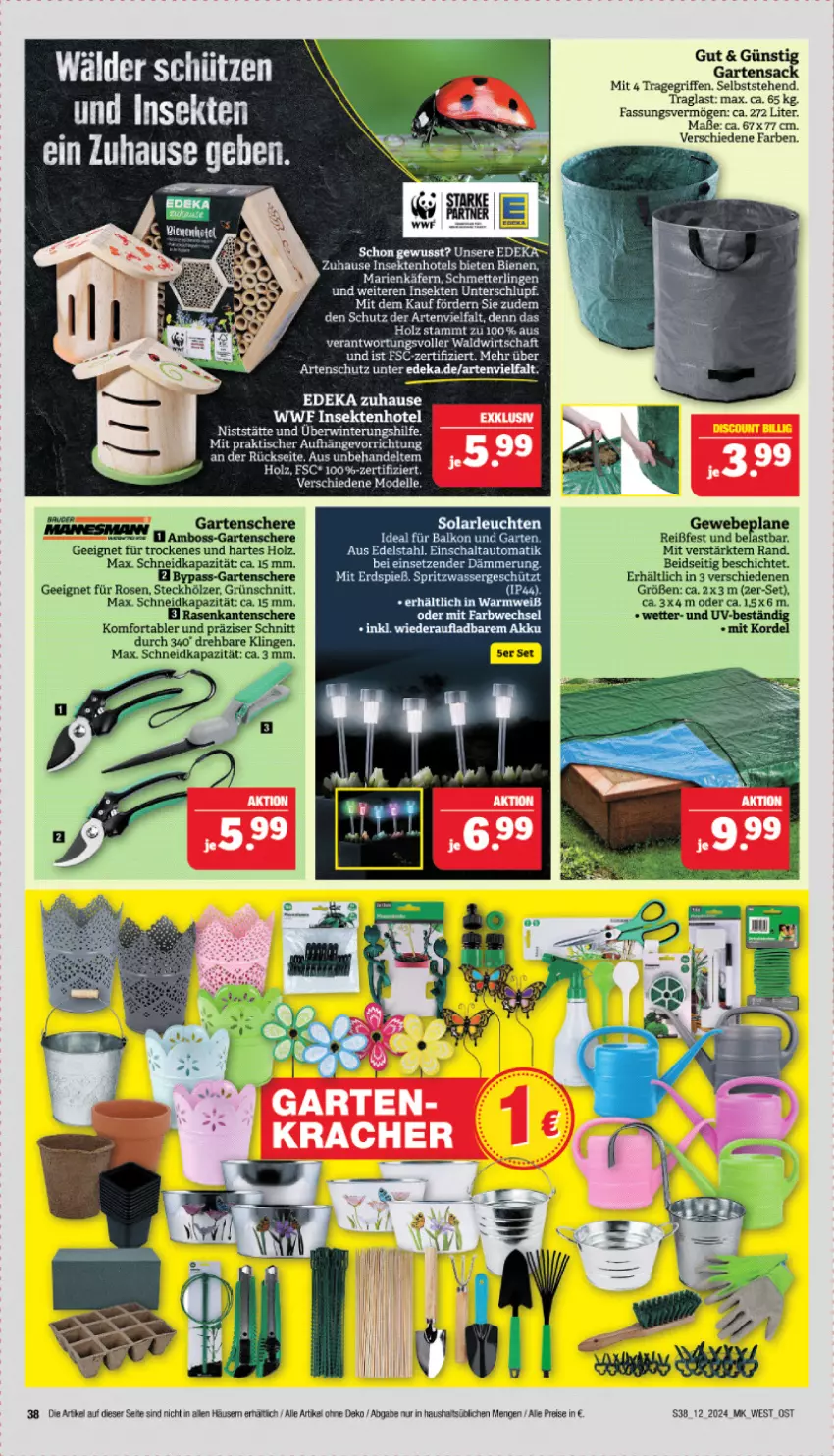 Aktueller Prospekt Marktkauf - Prospekt - von 17.03 bis 23.03.2024 - strona 40 - produkty: akku, auto, boss, deka, dell, edelstahl, eis, elle, Garten, Gartensack, Gartenschere, Gewebeplane, Holz, käfer, kracher, Leuchte, leuchten, Mett, Mode, rasen, rosen, sac, Schal, Schere, Schmetterling, Schütze, sekt, solarleuchte, tee, Ti, tragegriff, wasser