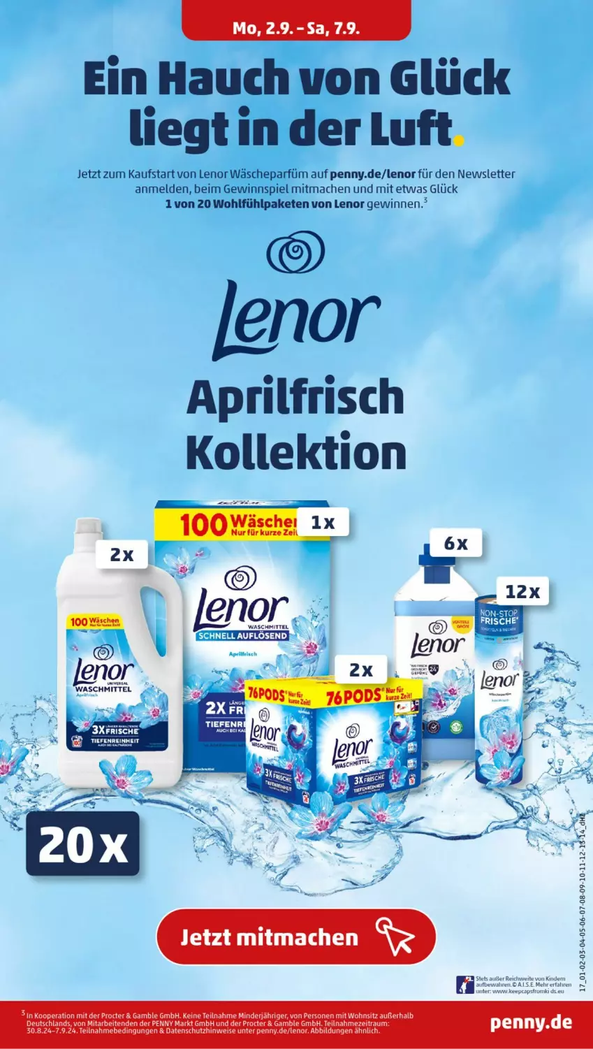 Aktueller Prospekt Penny - Prospekte - von 02.09 bis 07.09.2024 - strona 17 - produkty: Cap, eis, gewinnspiel, Kinder, lenor, mac, pril, Ti, wäscheparfüm, waschmittel