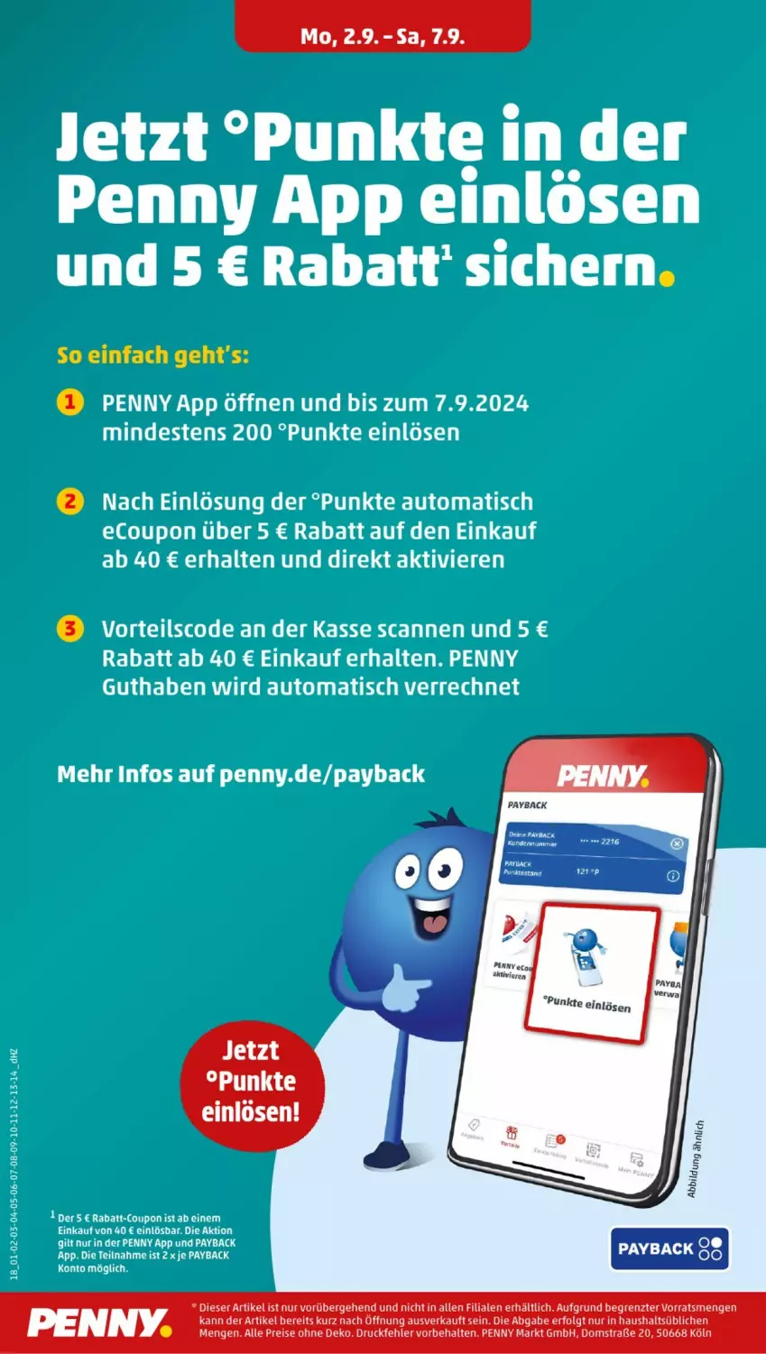 Aktueller Prospekt Penny - Prospekte - von 02.09 bis 07.09.2024 - strona 18 - produkty: auto, coupon, eis, payback, rabatt-coupon, reis, Ti, tisch