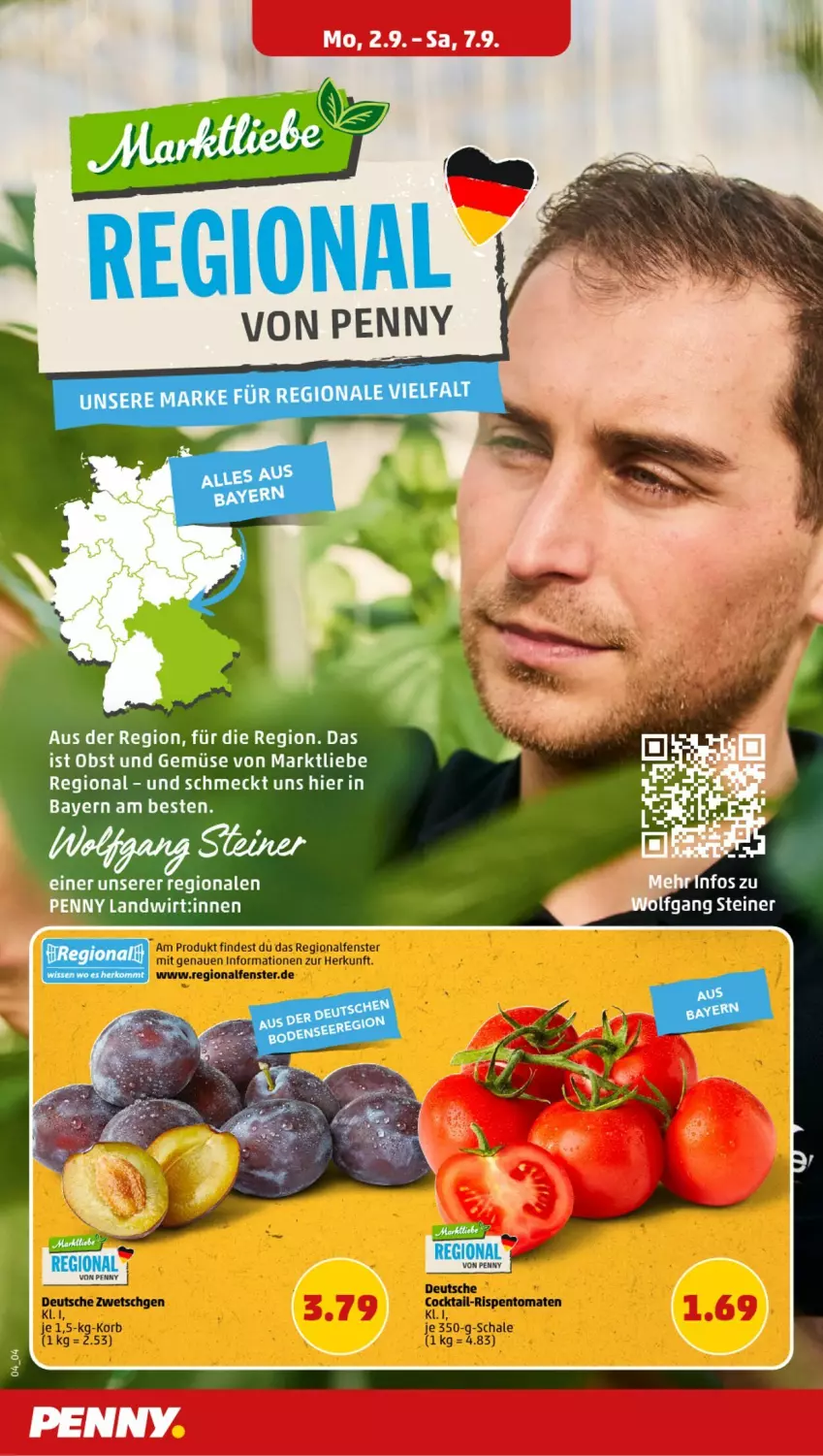 Aktueller Prospekt Penny - Prospekte - von 02.09 bis 07.09.2024 - strona 4 - produkty: fenster, korb, obst, rispentomaten, Schal, Schale, Ti, tomate, tomaten