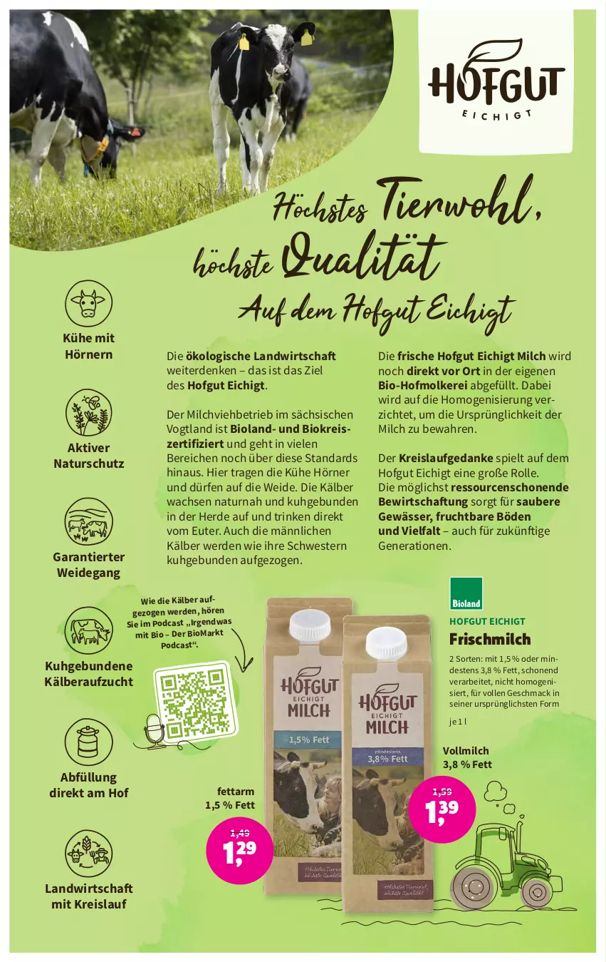 Aktueller Prospekt Denns Biomarkt - Prospekte - von 21.06 bis 04.07.2023 - strona 4 - produkty: bio, bioland, eis, erde, frucht, hofgut, mac, milch, natur, reis, Ti, vollmilch, Weste