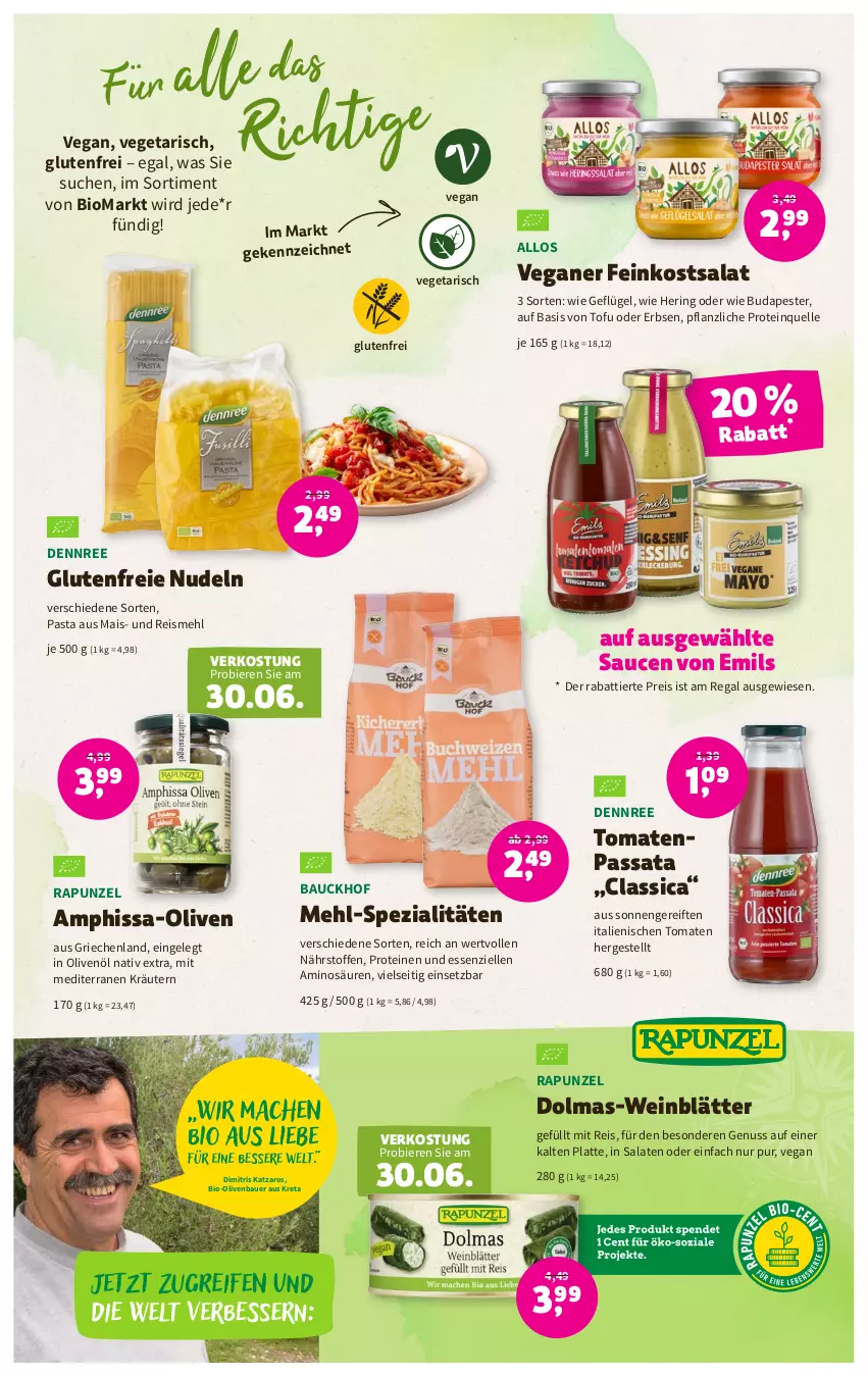 Aktueller Prospekt Denns Biomarkt - Prospekte - von 21.06 bis 04.07.2023 - strona 7 - produkty: auer, Bau, Bauer, bier, Biere, bio, dennree, eis, elle, erbsen, feinkost, Geflügel, hering, in olivenöl, kräuter, kräutern, latte, mais, mehl, nudel, nudeln, nuss, olive, oliven, olivenöl, pasta, regal, reis, ring, salat, salate, sauce, saucen, Spezi, Ti, Tofu, tomate, tomaten, Vegeta, wein