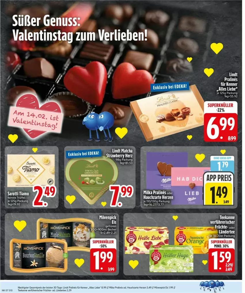 Aktueller Prospekt Edeka - Prospekte - von 09.02 bis 14.02.2026 - strona 12 - produkty: eis, früchte, Ländertee, lindt, mövenpick, reis, tee, Ti
