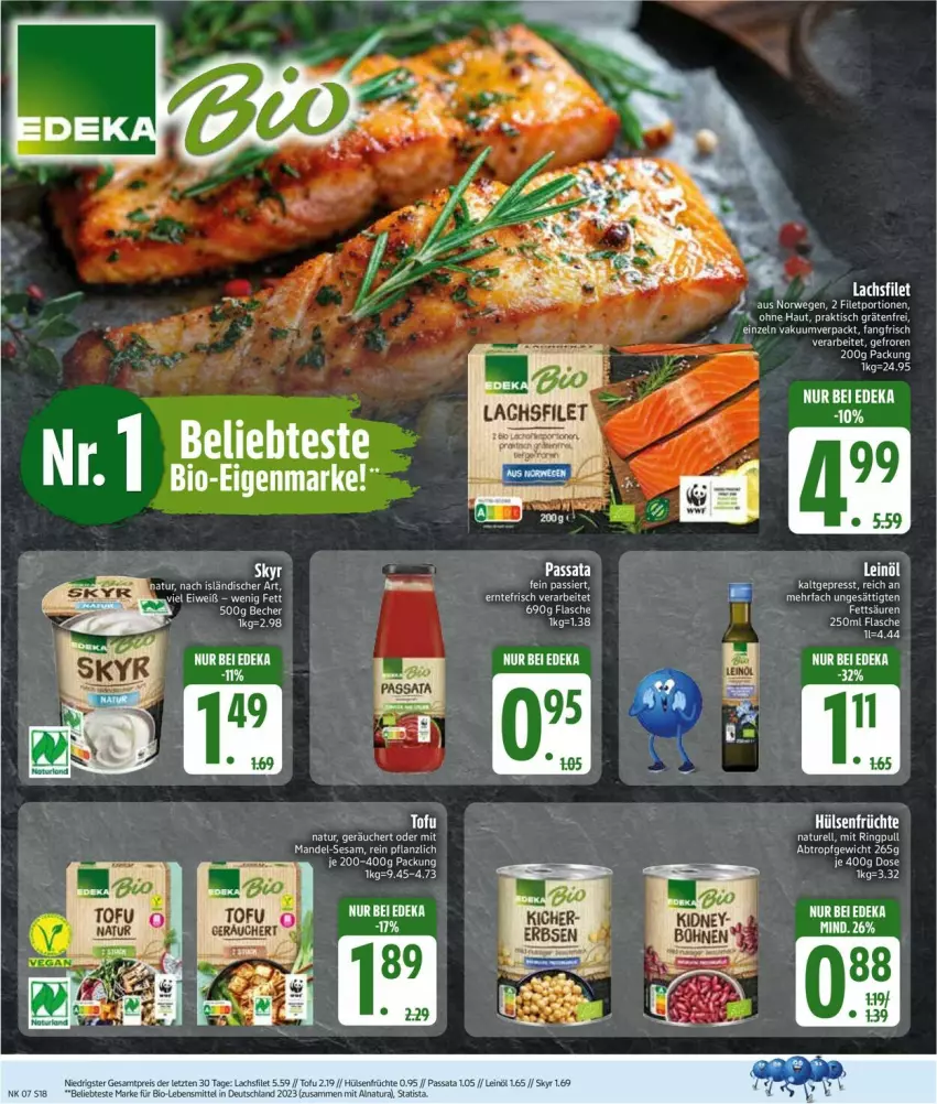 Aktueller Prospekt Edeka - Prospekte - von 09.02 bis 14.02.2026 - strona 20 - produkty: Becher, bio, deka, eier, ente, filet, früchte, hülsenfrüchte, lachs, lachsfilet, lebensmittel, natur, natura, rel, ring, Schere, senf, tee, Ti