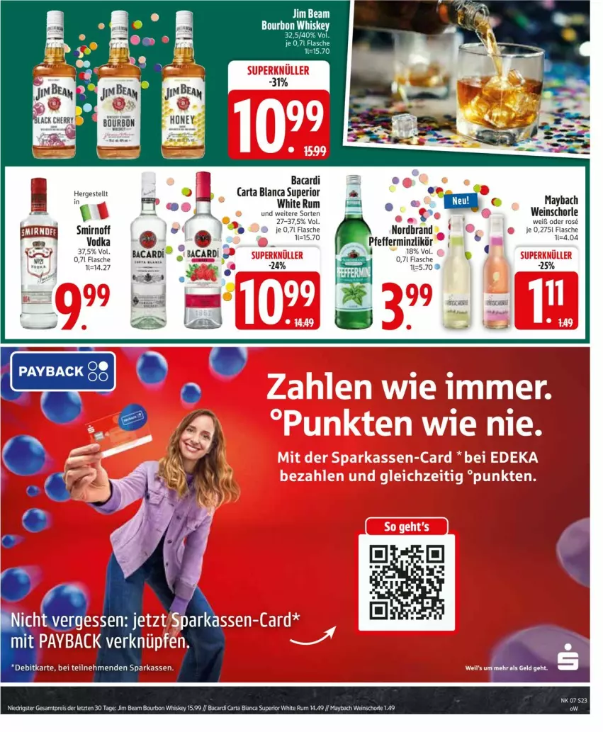 Aktueller Prospekt Edeka - Prospekte - von 09.02 bis 14.02.2026 - strona 25 - produkty: bacardi, flasche, likör, maybach, nordbrand, pfeffer, pfefferminzlikör, rum, schorle, smirnoff, vodka, wein, weinschorle, white rum