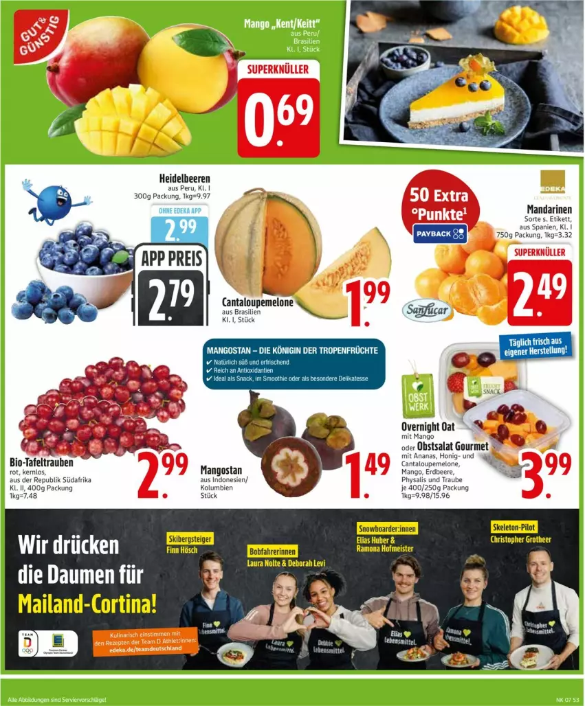 Aktueller Prospekt Edeka - Prospekte - von 09.02 bis 14.02.2026 - strona 5 - produkty: ananas, beere, beeren, bio, erdbeere, früchte, gin, heidelbeere, heidelbeeren, honig, mandarine, mandarinen, mango, mangos, melone, obst, Physalis, salat, smoothie, snack, tafeltrauben, Ti, trauben