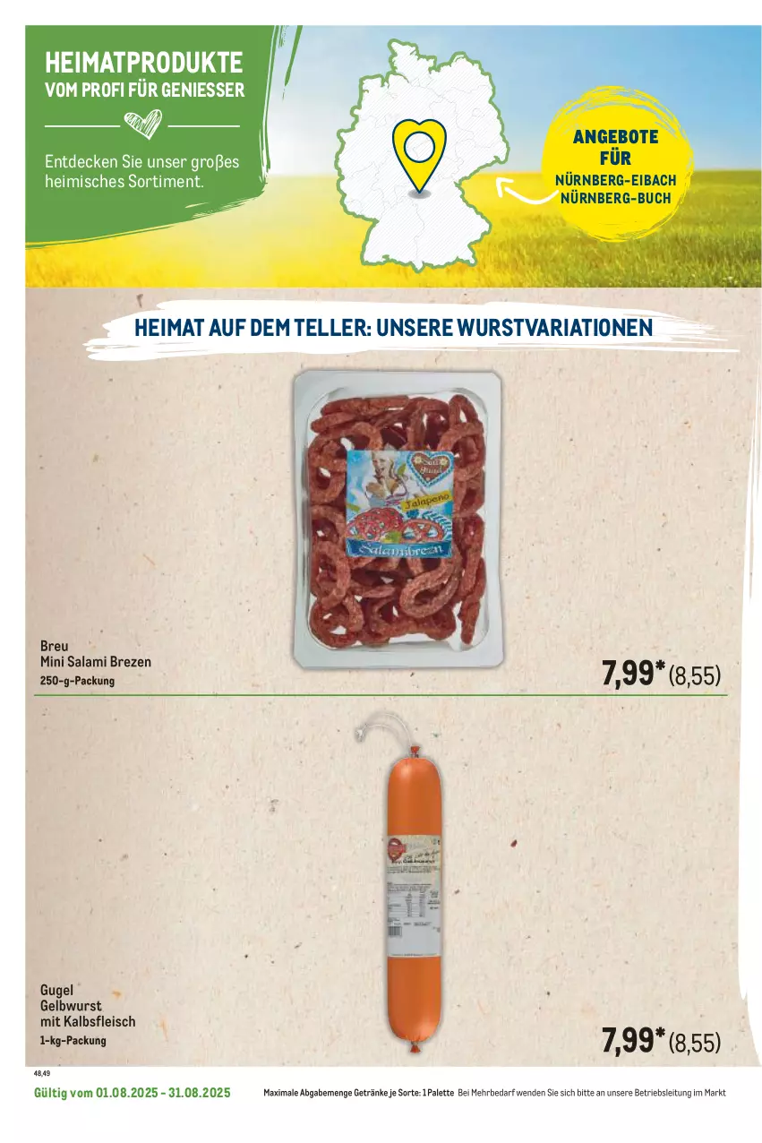 Aktueller Prospekt Metro - Regionaler Flyer - von 01.08 bis 31.08.2025 - strona 108 - produkty: angebot, angebote, bsf, buch, decke, eis, elle, fleisch, getränk, getränke, Palette, Ria, salami, teller, Ti, wurst