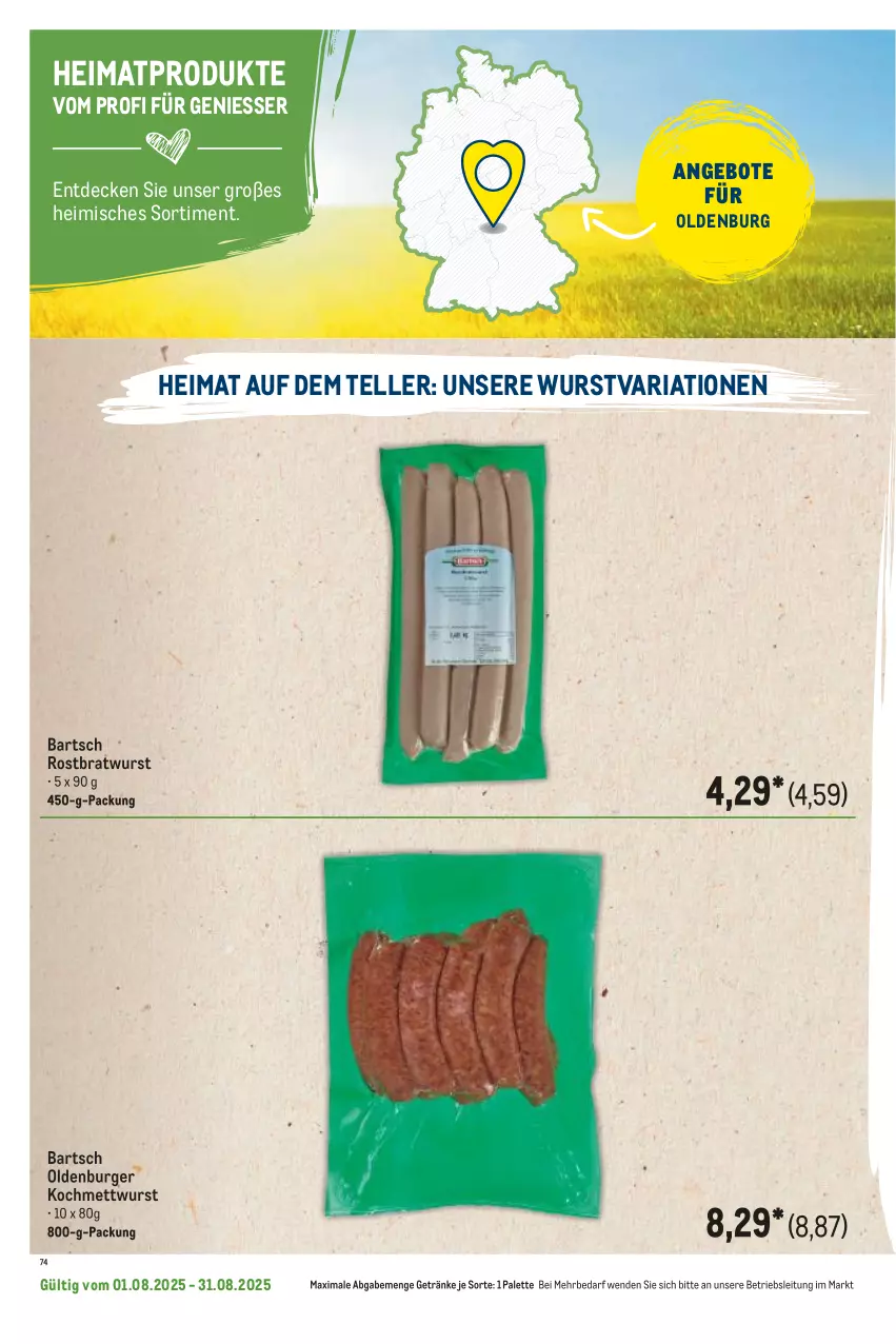 Aktueller Prospekt Metro - Regionaler Flyer - von 01.08 bis 31.08.2025 - strona 42 - produkty: angebot, angebote, bratwurst, burger, decke, elle, getränk, getränke, Mett, mettwurst, Palette, Ria, rostbratwurst, teller, Ti, wurst