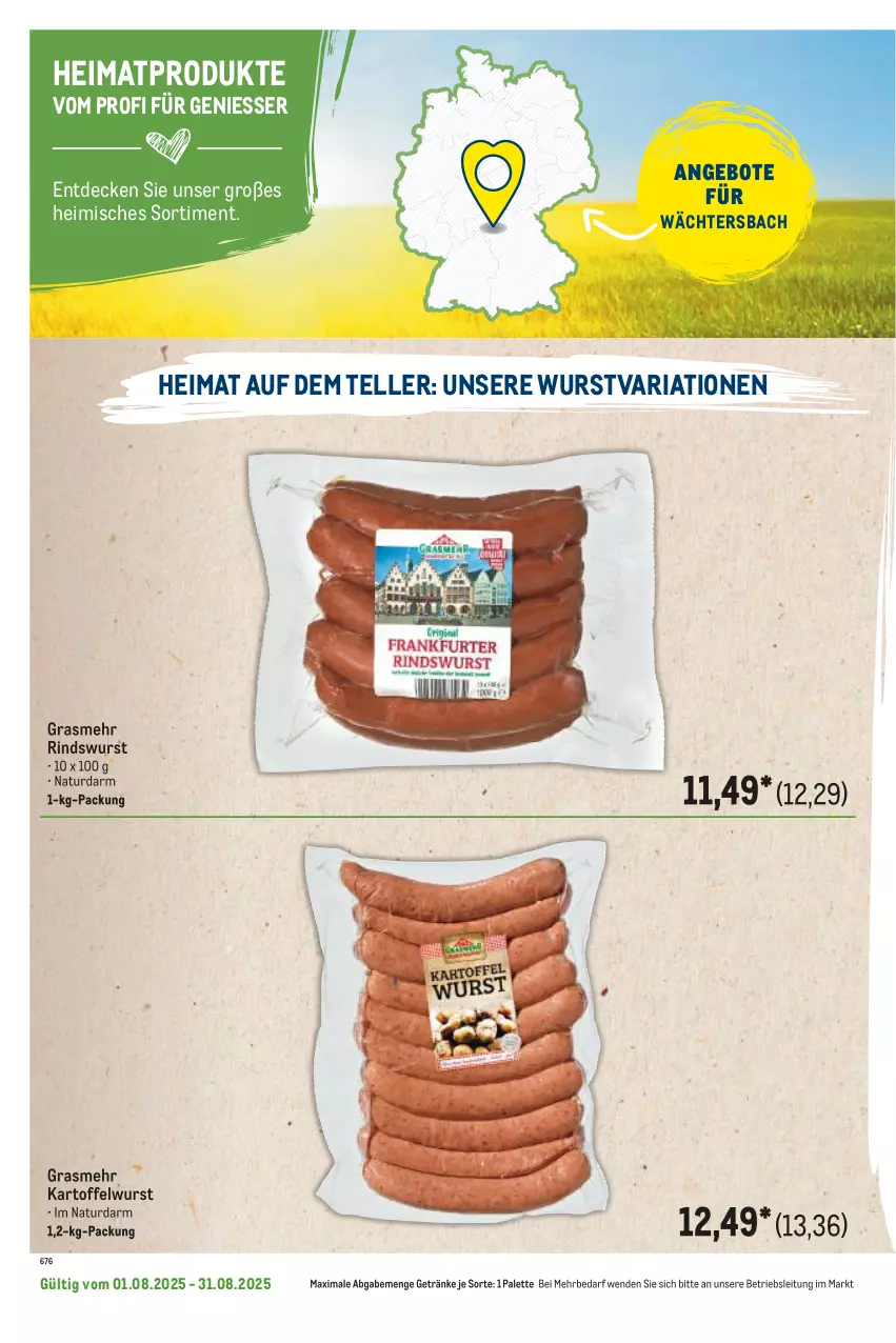 Aktueller Prospekt Metro - Regionaler Flyer - von 01.08 bis 31.08.2025 - strona 60 - produkty: angebot, angebote, decke, elle, getränk, getränke, kartoffel, natur, Palette, Ria, rind, teller, Ti, wurst