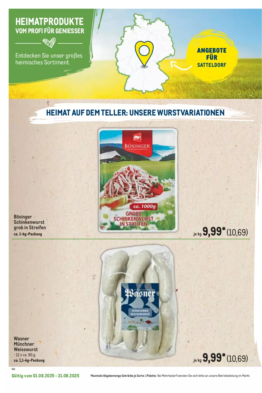 Aktueller Prospekt Metro - Regionaler Flyer - von 01.08 bis 31.08.2025 - strona 88 - produkty: angebot, angebote, decke, eis, elle, getränk, getränke, Palette, reifen, Ria, sattel, schinken, schinkenwurst, teller, Ti, wurst