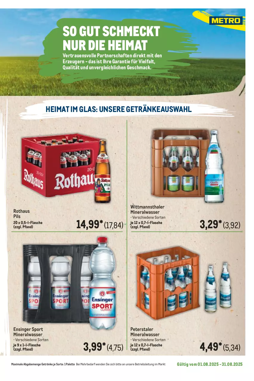 Aktueller Prospekt Metro - Regionaler Flyer - von 01.08 bis 31.08.2025 - strona 91 - produkty: Alwa, flasche, getränk, getränke, mac, mineralwasser, Palette, pils, Sport, Ti, wasser