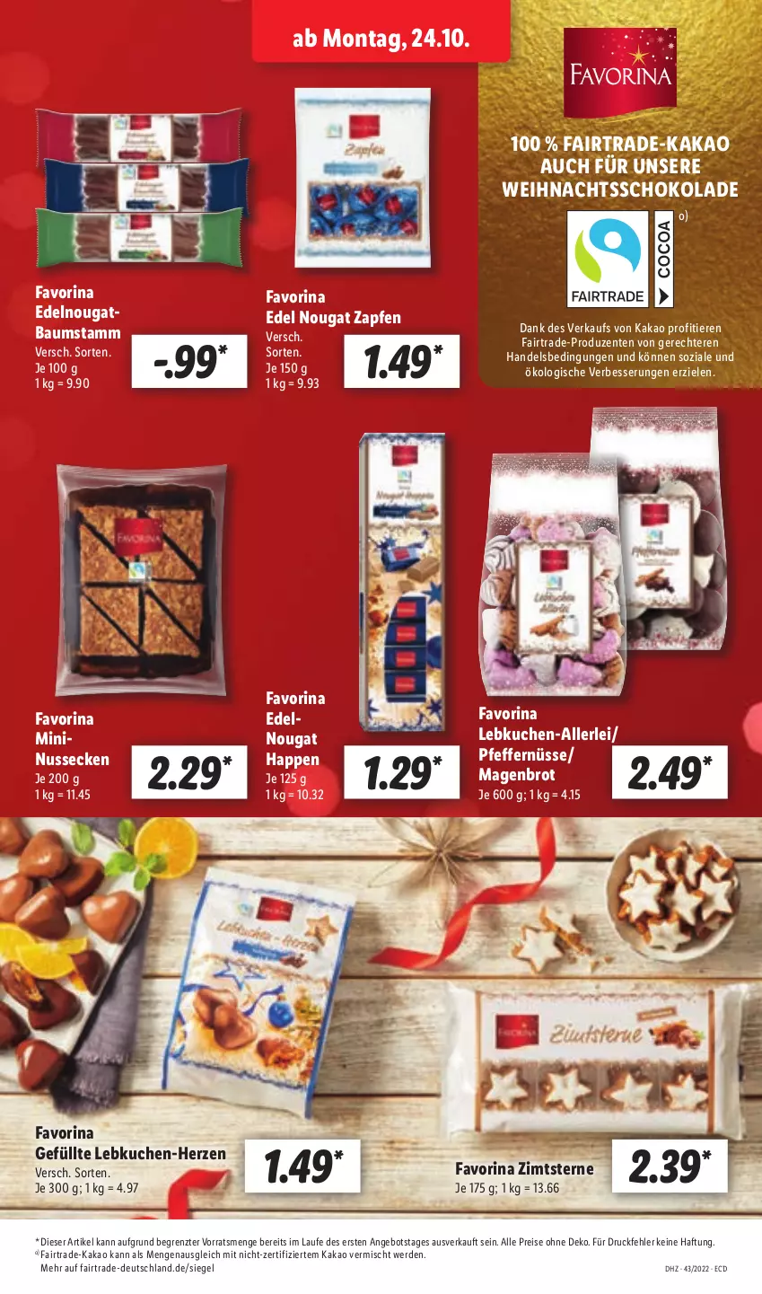 Aktueller Prospekt Lidl - Aktionsprospekt - von 24.10 bis 29.10.2022 - strona 11 - produkty: angebot, Bau, brot, eis, ente, erde, kakao, kuchen, Lebkuchen, nuss, pfeffer, reis, schoko, schokolade, Ti, Tiere, ZTE