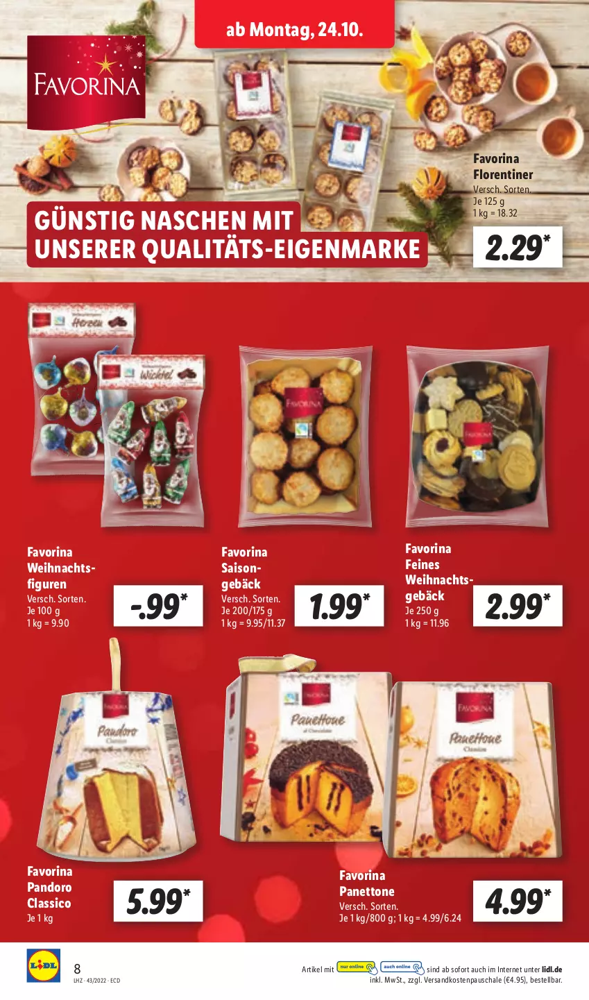 Aktueller Prospekt Lidl - Aktionsprospekt - von 24.10 bis 29.10.2022 - strona 8 - produkty: classico, Florentiner, ndk, Schal, Schale, Ti, Weihnachtsfigur