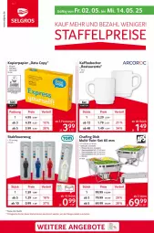 Gazetka promocyjna Selgros - Staffelpreise - Gazetka - ważna od 14.05 do 14.05.2025 - strona 1 - produkty: adapter, Becher, Behälter, decke, Deckel, edelstahl, eis, elle, erde, Feuerzeug, kaffee, kaffeebecher, kopierpapier, LG, papier, reis, Speisebehälter, Ti, wasser