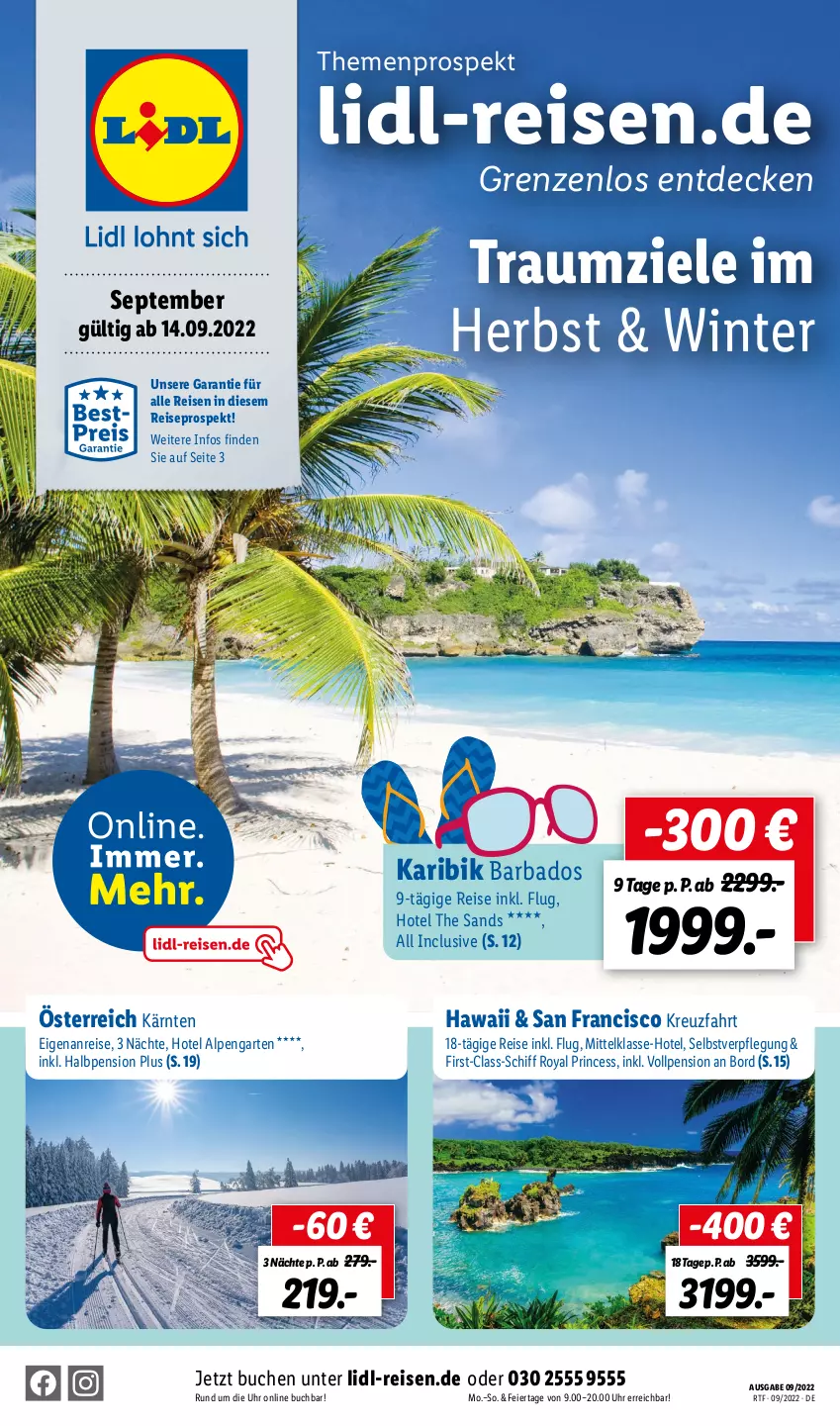 Aktueller Prospekt Lidl - Themenflyer September 2022 - von 14.09 bis 12.11.2022 - strona 1 - produkty: Bad, buch, decke, eier, eis, Garten, reis, Ti, uhr