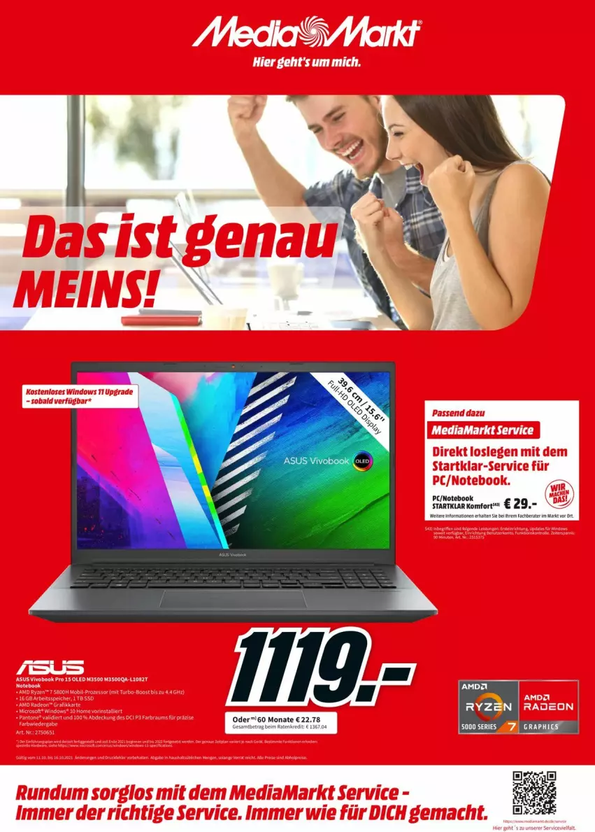 Aktueller Prospekt Media Markt - Prospekte - von 11.10 bis 16.10.2021 - strona 1