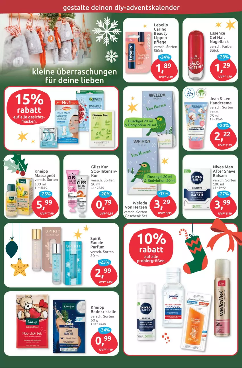 Aktueller Prospekt Budni - Prospekte - von 07.11 bis 12.11.2022 - strona 9 - produkty: after shave, Bad, Badekristalle, balsam, body, body lotion, creme, Eau de parfum, elle, gliss, gliss kur, haarspray, handcreme, kneipp, Labello, lack, lamm, leine, Lotion, mousse, Nagellack, nivea, Nivea Men, parfum, ring, schwarzkop, schwarzkopf, tee, tender, Ti, weleda, Wella, wellaflex