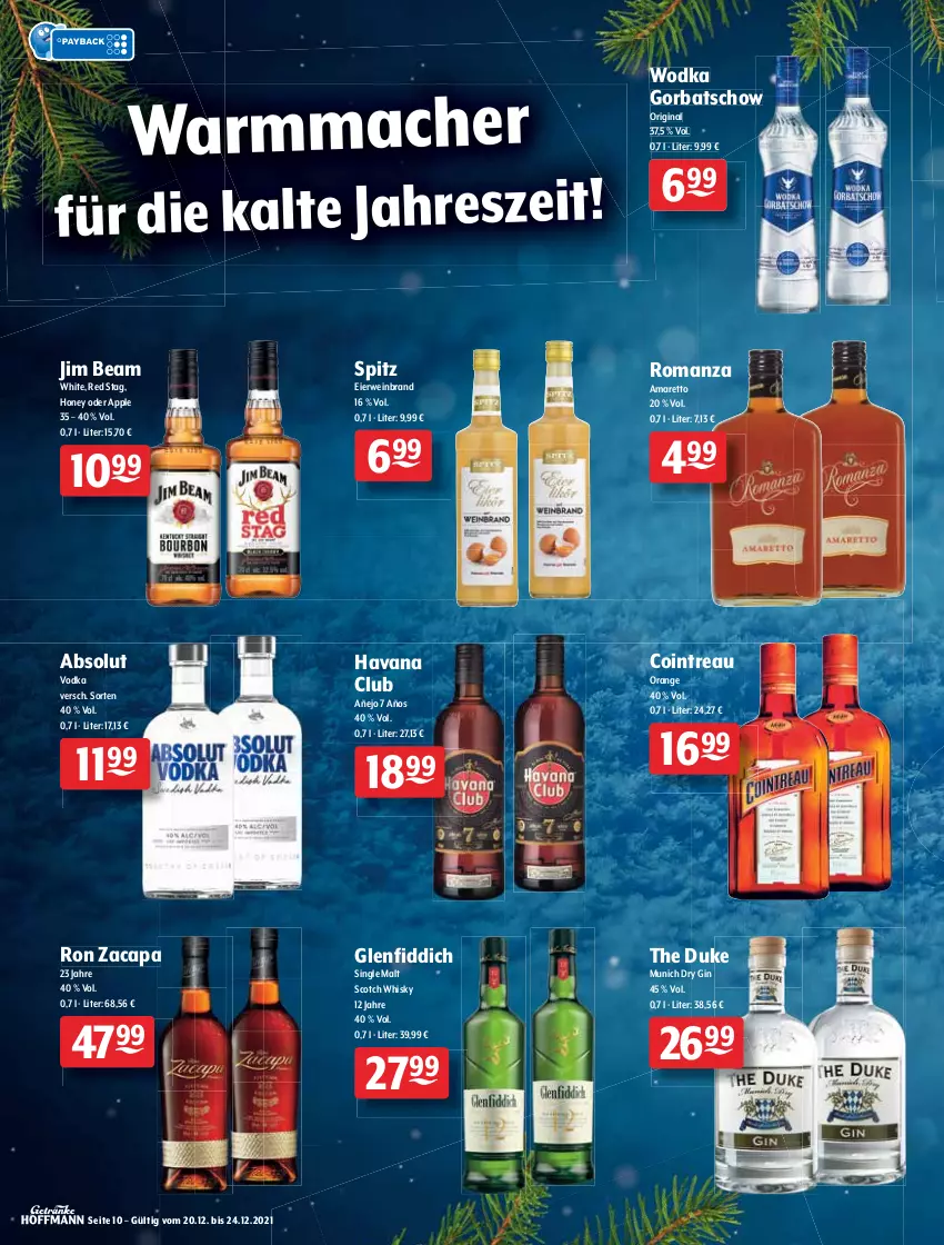 Aktueller Prospekt Getraenke Hoffmann - Prospekte - von 20.12 bis 24.12.2021 - strona 10 - produkty: Absolut Vodka, alkohol, Amarenakirschen, Amaretto, Apple, balsam, Bau, beere, beeren, Benediktiner, bourbon, brut, cabernet, Cap, champagne, chardonnay, cuvée, dry gin, eier, flasche, frucht, geldermann, gewürz, gin, Gorbatschow, Havana Club, jim beam, kirsch, kirsche, kirschen, mac, merl, merlot, Mode, nuss, orange, Rauch, ring, rioja, rotwein, rum, rwe, saft, sauvignon, sauvignon blanc, scotch, scotch whisky, sekt, single malt, Speck, tempranillo, Ti, vanille, vodka, wein, weinbrand, whisky, Wild, wodka