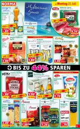 Gazetka promocyjna Norma - Norma - Gazetka - ważna od 29.07 do 29.07.2024 - strona 5 - produkty: bier, blätterteig, blätterteiggebäck, chili, chovi, creme, dell, eis, elle, erdnuss, filet, filets, fisch, fische, flasche, genovese, gin, grapefruit, hartweizen, haselnuss, Haselnusscreme, kakao, kühlregal, limo, limonade, mozzarella, natur, nuss, nussriegel, orange, pesto, regal, reis, rel, riegel, Sardellen, sesam, spaghetti, Speck, südtiroler, Ti, waffeln, zitrone, ZTE
