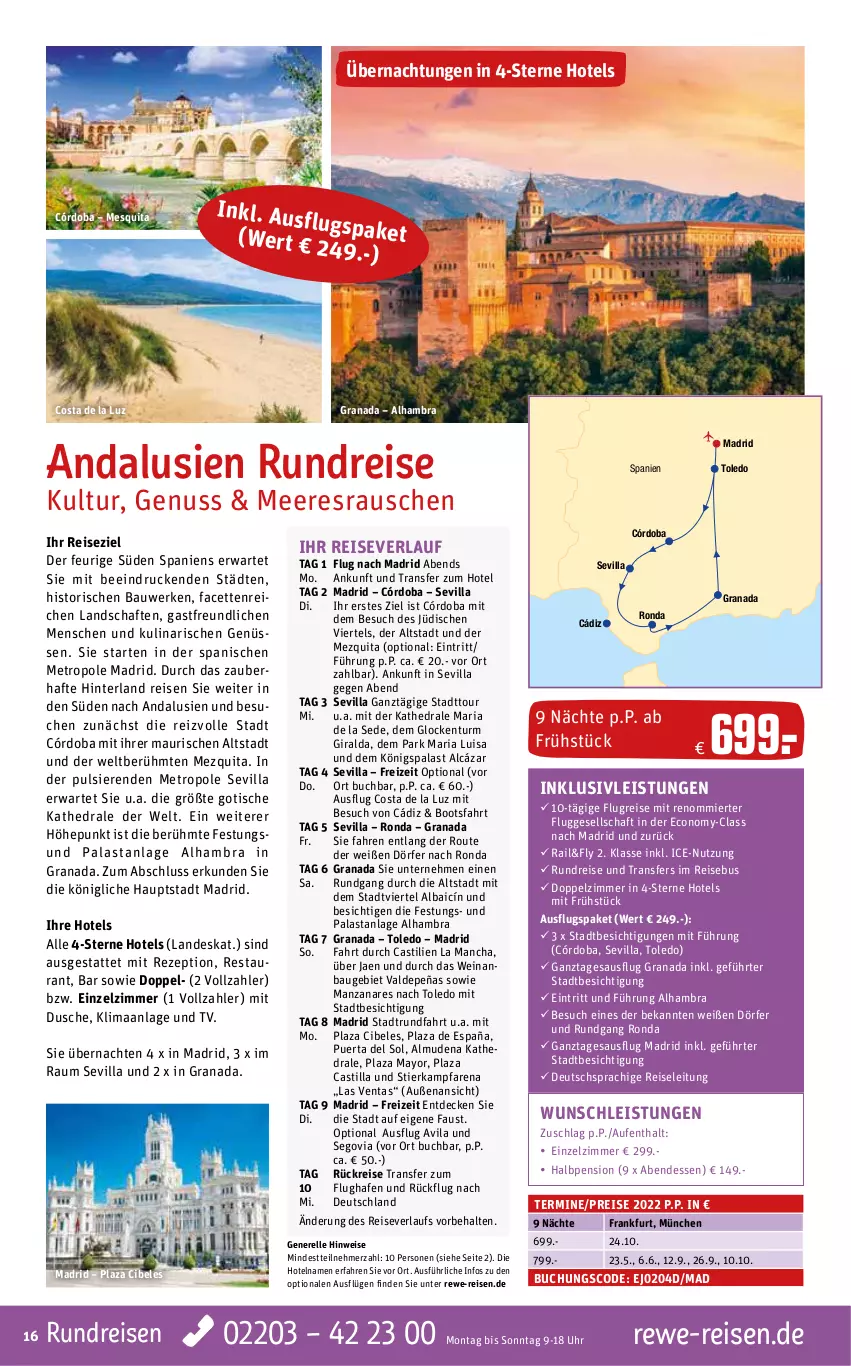 Aktueller Prospekt Rewe Reisen - Reiseprospekt - von 25.02 bis 25.03.2022 - strona 16 - produkty: asti, aust, Bau, buch, decke, deutschsprachige reiseleitung, dusche, eier, eis, elle, grana, inklusivleistungen, Metro, nuss, Rana, reis, reiseverlauf, rel, rezept, Ria, Stier, Ti, tisch, uhr, Venta, wein, Yo