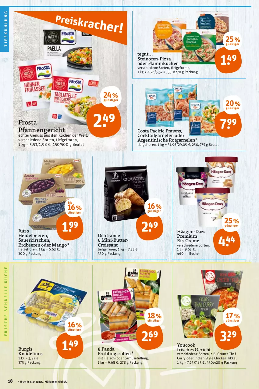 Aktueller Prospekt Tegut - Angebote der Woche - von 24.01 bis 29.01.2022 - strona 20 - produkty: auer, Becher, beere, beeren, beutel, butter, Cif, cocktail, creme, Croissant, curry, eis, elle, erdbeere, erdbeeren, flammkuchen, fleisch, frosta, garnelen, häagen-dazs, heidelbeere, heidelbeeren, kirsch, kirsche, kirschen, Knödel, küche, kuchen, Küchen, lamm, LG, mango, nuss, Ofen, pfanne, pfannen, pizza, prawns, sauerkirschen, steinofen, Ti, Yo, YouCook