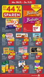 Gazetka promocyjna Aldi Nord - Von Montag - Gazetka - ważna od 11.11 do 11.11.2023 - strona 9 - produkty: Alwa, Always, balisto, Becher, beutel, creme, dessert, Discreet, eis, elle, ferrero, frucht, fruchtgummi, fruchtgummis, fruchtsaft, hama, haribo, haselnuss, Hohes C, kakao, Kinder, mars, milch, Milchdessert, monte, mövenpick, mövenpick eis, nimm2, nuss, reis, saft, schoko, Spezi, storck, Sweetland, teller, Ti, zott, Zott Monte, ZTE