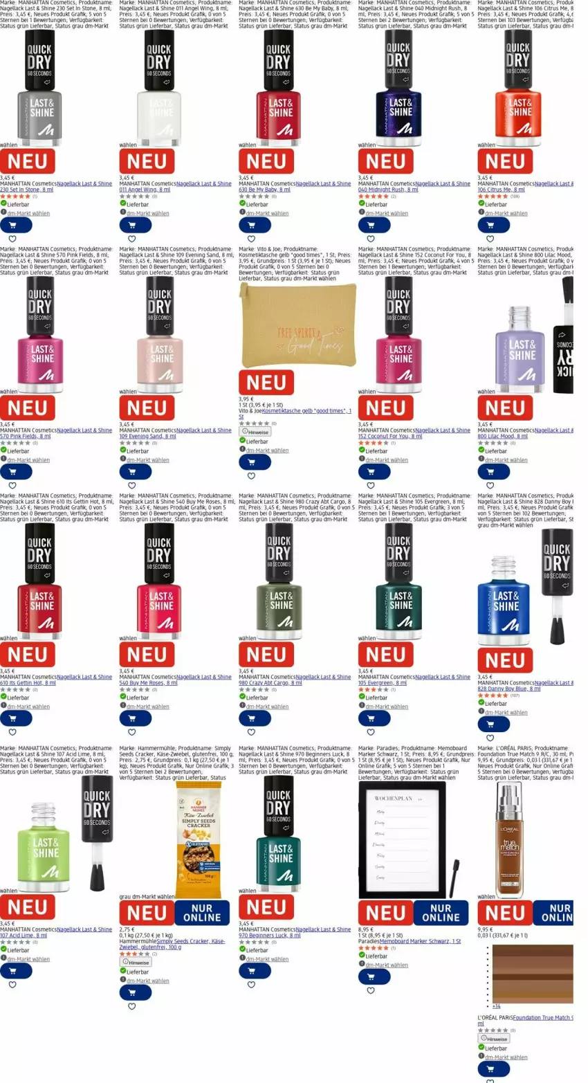 Aktueller Prospekt Dm Drogerie - Prospekte - von 15.09 bis 24.09.2025 - strona 13 - produkty: citrus, coconut, cracker, eis, Elan, gin, Käse, kosmetik, Kosmetiktasche, lack, Nagellack, reis, sim, Tasche, Ti, Yo, zwiebel