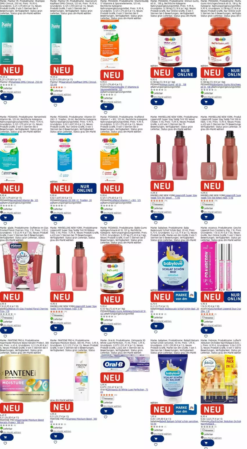 Aktueller Prospekt Dm Drogerie - Prospekte - von 15.09 bis 24.09.2025 - strona 2 - produkty: apfel, Babylove, Babyöl, Bad, balsam, brezel, Clin, cranberry, Duftkerze, eis, ente, febreze, geschenkset, Glade, hero, kerze, kirsch, kraft, lavendel, LG, Lippenstift, mac, Maske, Maybelline, oral-b, orchidee, pantene, pantene pro-v, pasta, pro-v, rama, reis, rum, Serum, shampoo, tee, Ti, velvet, vita, Vitamin B, Vitamin D, Vitamine, Yo, zahnpasta