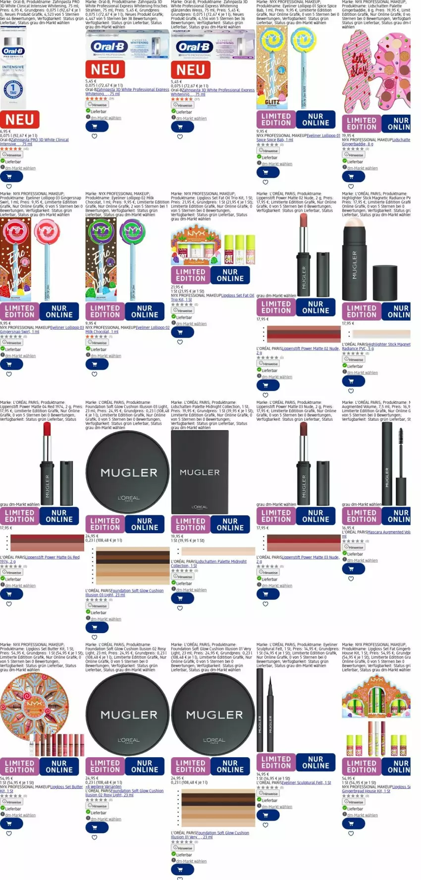 Aktueller Prospekt Dm Drogerie - Prospekte - von 15.09 bis 24.09.2025 - strona 3 - produkty: Bad, butter, Clin, cola, eis, ente, Eyeliner, gin, ginger, l'oreal, Lipgloss, Lippenstift, loreal, Mascara, oral-b, Palette, pasta, reis, Ria, slip, swirl, Ti, Wels, zahnpasta