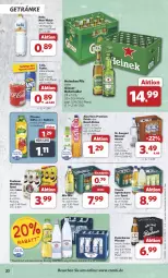 Gazetka promocyjna Combi - Prospekte - Gazetka - ważna od 05.10 do 05.10.2024 - strona 20 - produkty: aloe vera, apfel, Apfelschorle, bier, cola, drink, eis, eistee, fanta, flasche, gerolsteine, gerolsteiner, getränk, getränke, gösser, heineken, hella, limo, Mio Mio, natur, Nektar, Paula, paulaner, pfanne, Pfanner, pils, pilsener, radler, Rauch, reis, rwe, säfte, schorle, Spezi, Sport, steiner, tee, Ti, Vivaris, wasser, ZTE