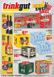 Gazetka promocyjna Trinkgut - Gazetka - ważna od 15.01 do 15.01.2022 - strona 1 - produkty: alkohol, Alwa, bio, caramel, deutschland card, deutschlandcard, dornfelder, erde, flasche, glasflasche, irish whiskey, limo, limonade, limonaden, liqueur, mineralwasser, pils, pilsener, rouge, sim, sinalco, steiner, Ti, tullamore, tullamore dew, warsteiner, wasser, wein, weinbrand, whiskey, Wild