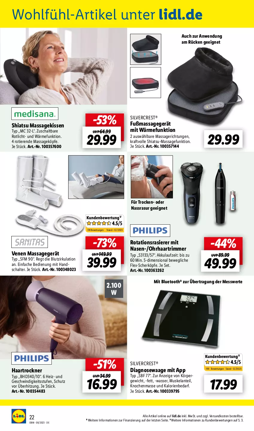 Aktueller Prospekt Lidl - August-Highlights im Onlineshop - von 01.08 bis 31.08.2023 - strona 22 - produkty: akku, Elan, gefu, haartrockner, kissen, kraft, Massagegerät, ndk, rasierer, Schal, silvercrest, Ti, Tiere, Trockner, Waage, wasser, ZTE