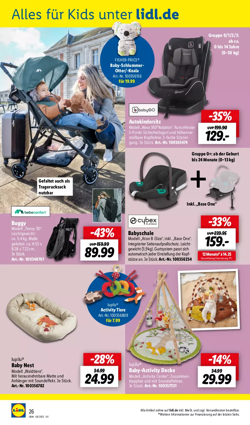 Aktueller Prospekt Lidl - August-Highlights im Onlineshop - von 01.08 bis 31.08.2023 - strona 26 - produkty: Anhänger, auto, Buggy, decke, dell, ente, Kinder, Kindersitz, kopfstütze, lupilu, Mode, ndk, rucksack, sac, Schal, Schale, tee, Ti, Tiere, tisch, ZTE