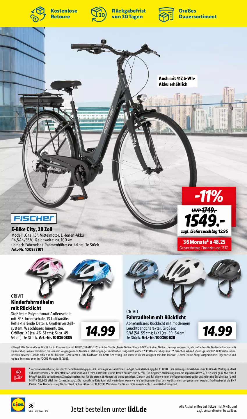 Aktueller Prospekt Lidl - August-Highlights im Onlineshop - von 01.08 bis 31.08.2023 - strona 36 - produkty: akku, auer, Bona, crivit, dell, E-Bike, eis, elle, ente, erde, Fahrrad, fahrradhelm, Kinder, Kinderfahrrad, mac, magazin, Mode, ndk, Rauch, reis, rücklicht, rwe, Schal, Schale, Ti, Tiere