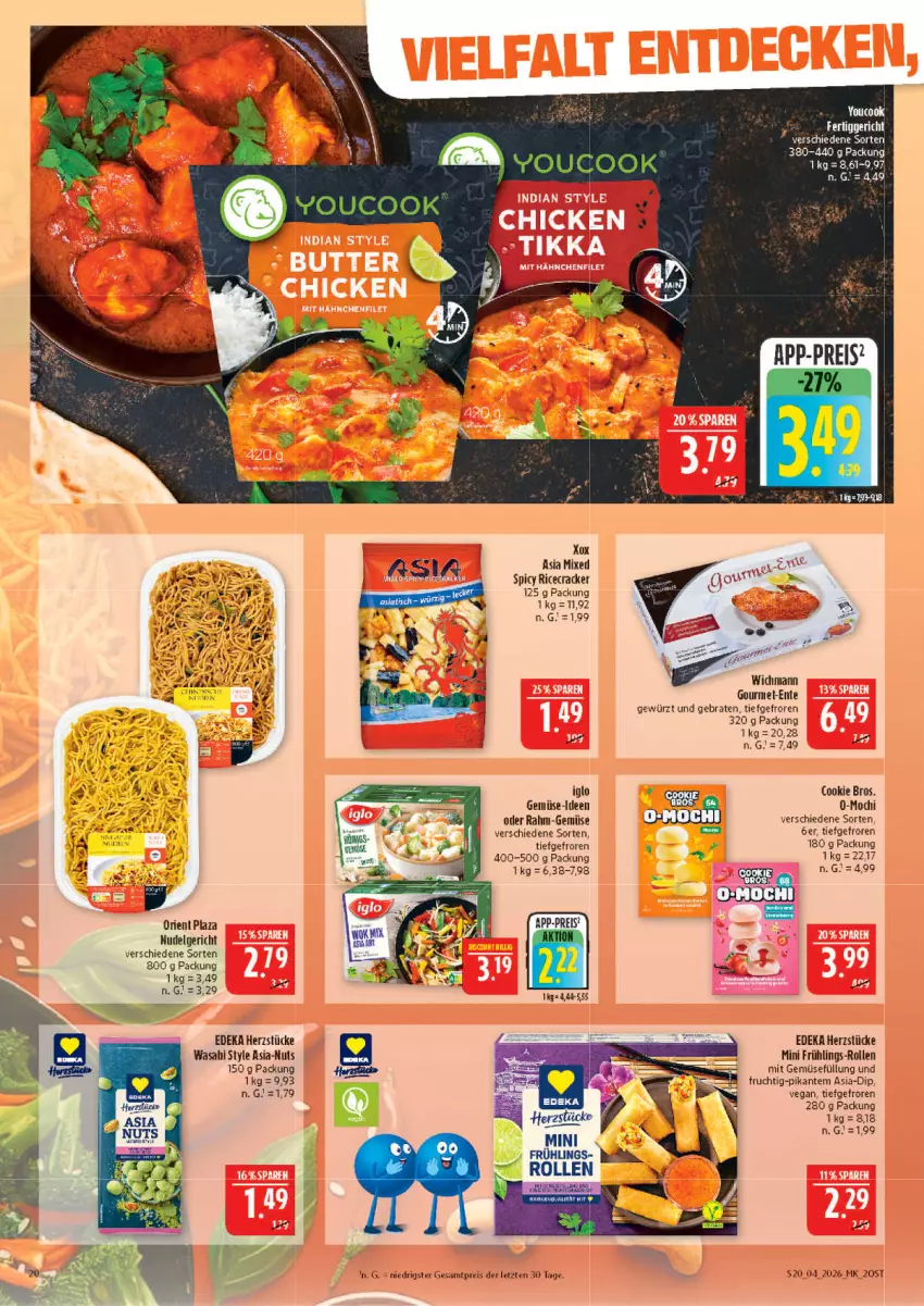 Aktueller Prospekt Marktkauf - Prospekt - von 18.01 bis 24.01.2026 - strona 20 - produkty: braten, cookie, cracker, deka, dip, eis, ente, frucht, gewürz, iglo, LG, mit gemüse, nudel, Nudelgericht, rahm-gemüse, reis, Ti, wasa, Yo, YouCook, ZTE
