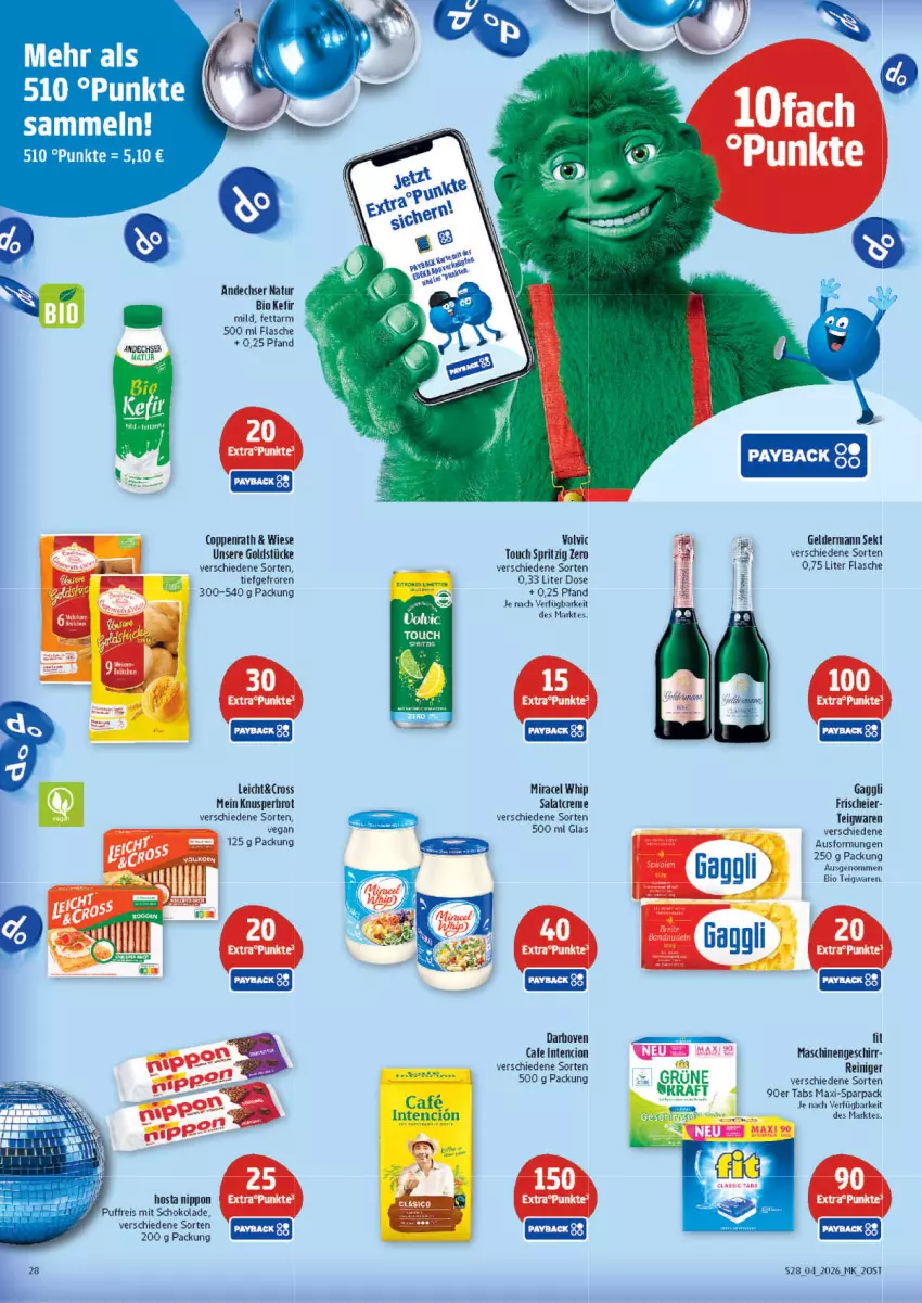 Aktueller Prospekt Marktkauf - Prospekt - von 18.01 bis 24.01.2026 - strona 28 - produkty: andechser natur, bio, coppenrath, creme, eier, flasche, geldermann, geschirr, Goldstücke, Kefir, kraft, miracel, miracel whip, natur, reiniger, salat, salatcreme, sekt, teigwaren, Ti, volvic