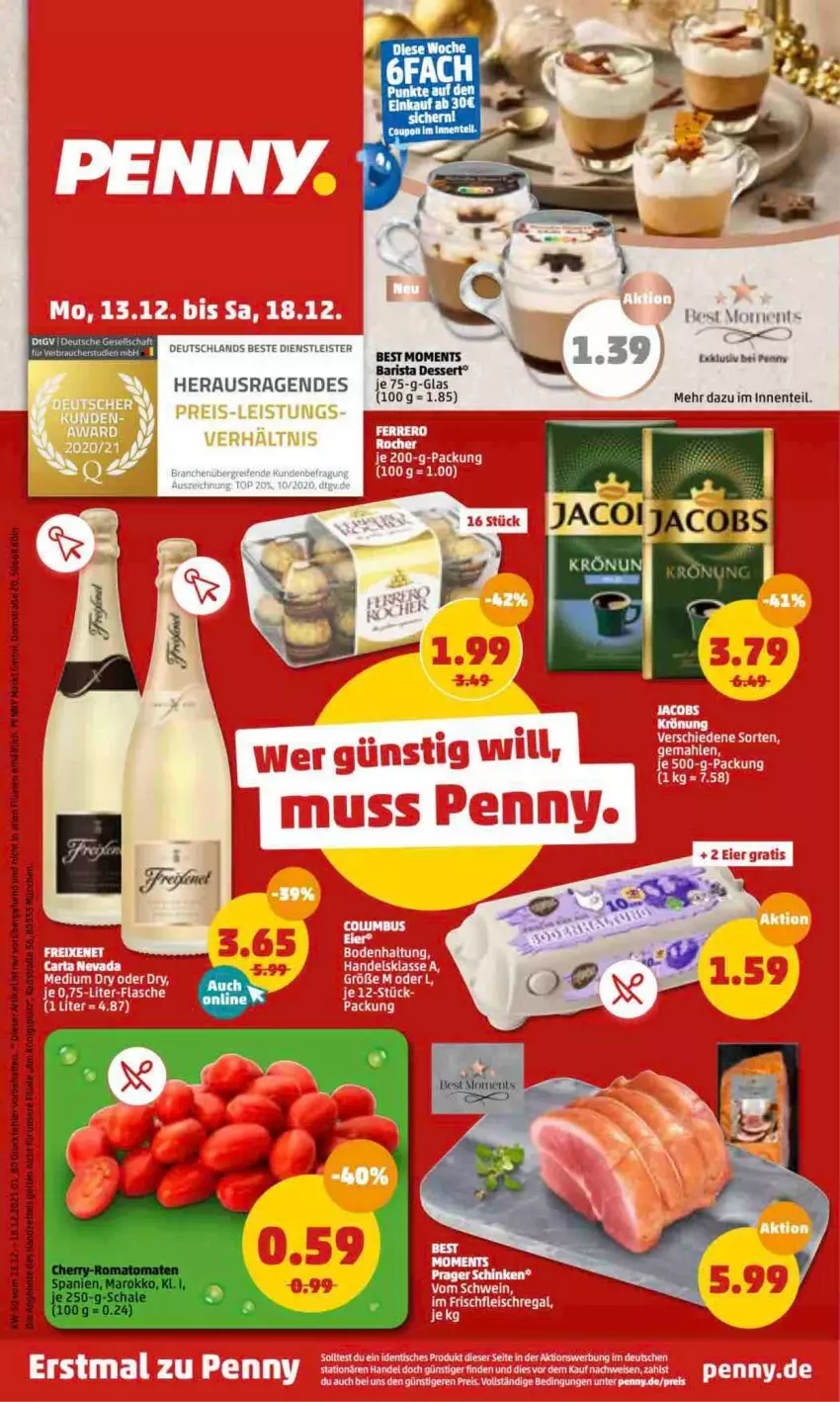 Aktueller Prospekt Penny - Prospekte - von 13.12 bis 18.12.2021 - strona 1 - produkty: eis, reis, Ti