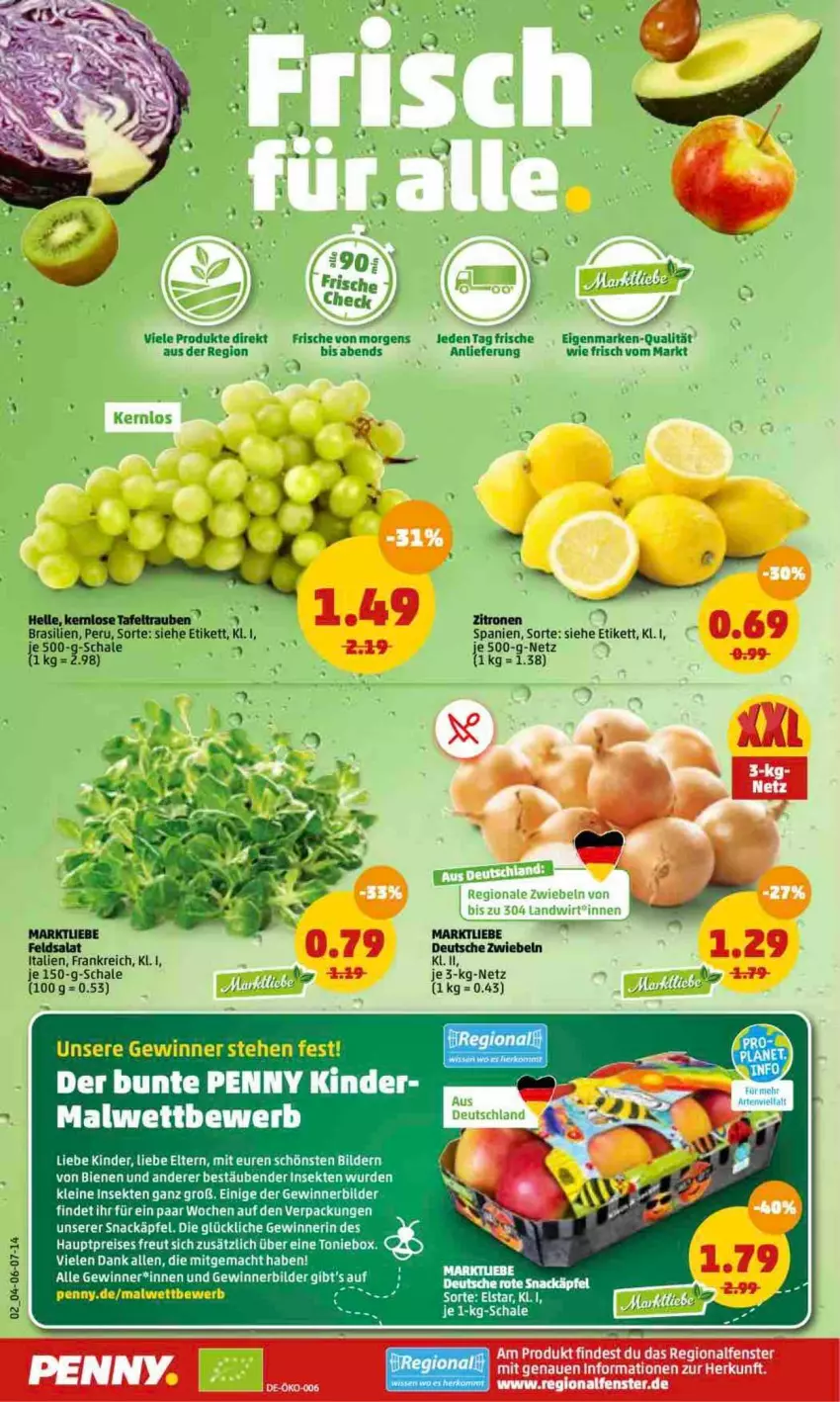 Aktueller Prospekt Penny - Prospekte - von 13.12 bis 18.12.2021 - strona 2 - produkty: eis, elle, feldsalat, Kinder, leine, mac, reis, Ria, salat, Schal, Schale, sekt, snack, tafeltrauben, tee, Ti, Toniebox, trauben, zitrone, zitronen, zwiebel, zwiebeln