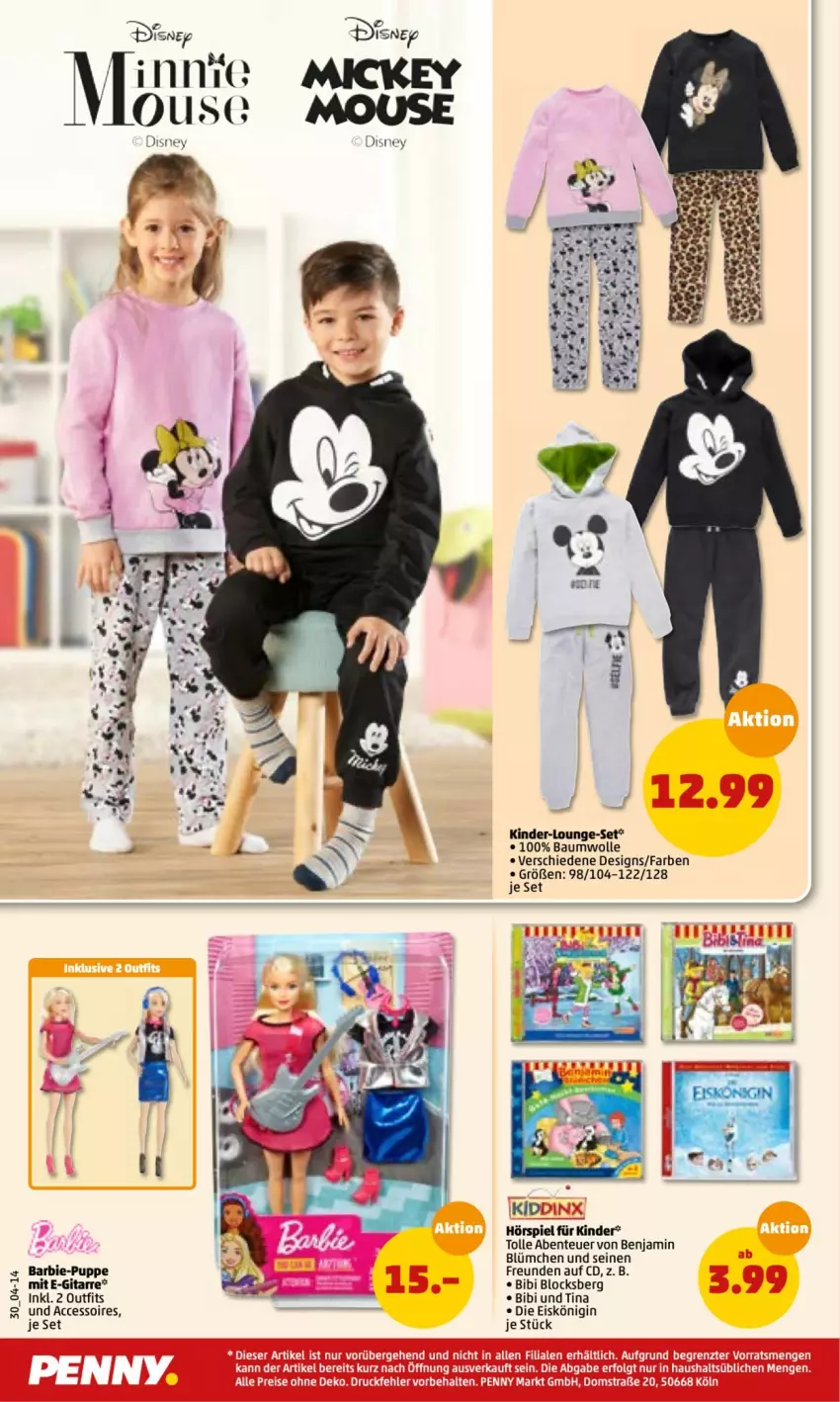 Aktueller Prospekt Penny - Prospekte - von 13.12 bis 18.12.2021 - strona 30 - produkty: ACC, accessoires, Barbie, Bau, baumwolle, dell, disney, eis, Eiskönigin, ente, gin, Kinder, LG, lounge-set, Puppe, Ti, tuc, wolle, ZTE