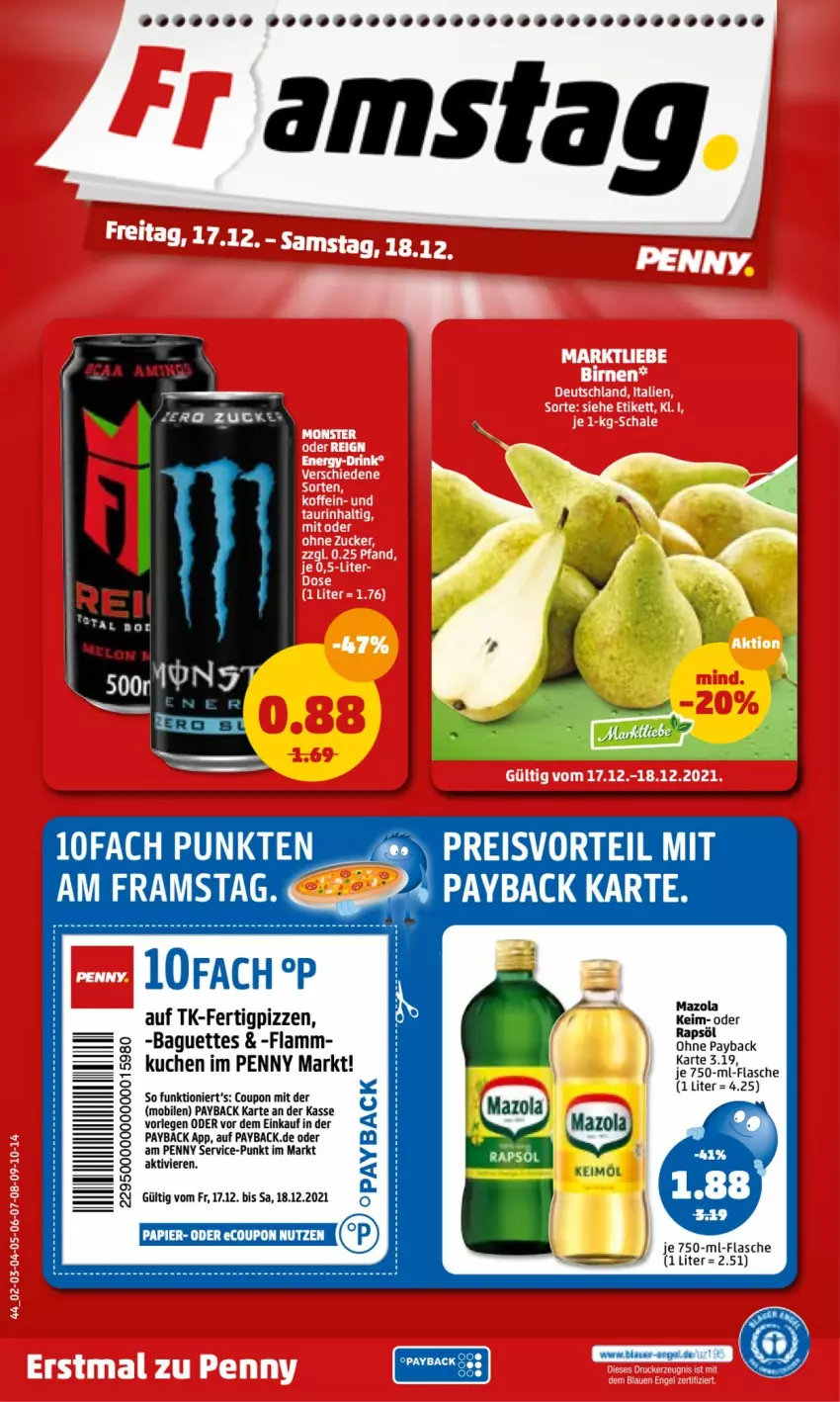 Aktueller Prospekt Penny - Prospekte - von 13.12 bis 18.12.2021 - strona 46 - produkty: baguette, baguettes, coupon, flasche, kuchen, lamm, papier, payback, Ti