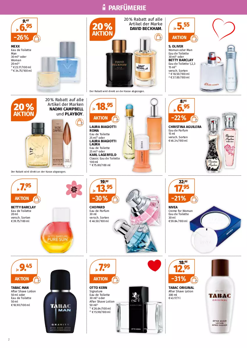 Aktueller Prospekt Mueller - Müller Prospekt - von 02.05 bis 07.05.2022 - strona 2 - produkty: after shave, bett, chopard, creme, David Beckham, Eau de parfum, eau de parfum 30 ml, eau de toilette, eau de toilette 100 ml, eau de toilette 30 ml, eau de toilette 50 ml, gin, Karl Lagerfeld, laura biagiotti, Lotion, Mexx, Naomi Campbell, natur, nivea, olive, Otto kern, parfum, Playboy, S. Oliver, Ti