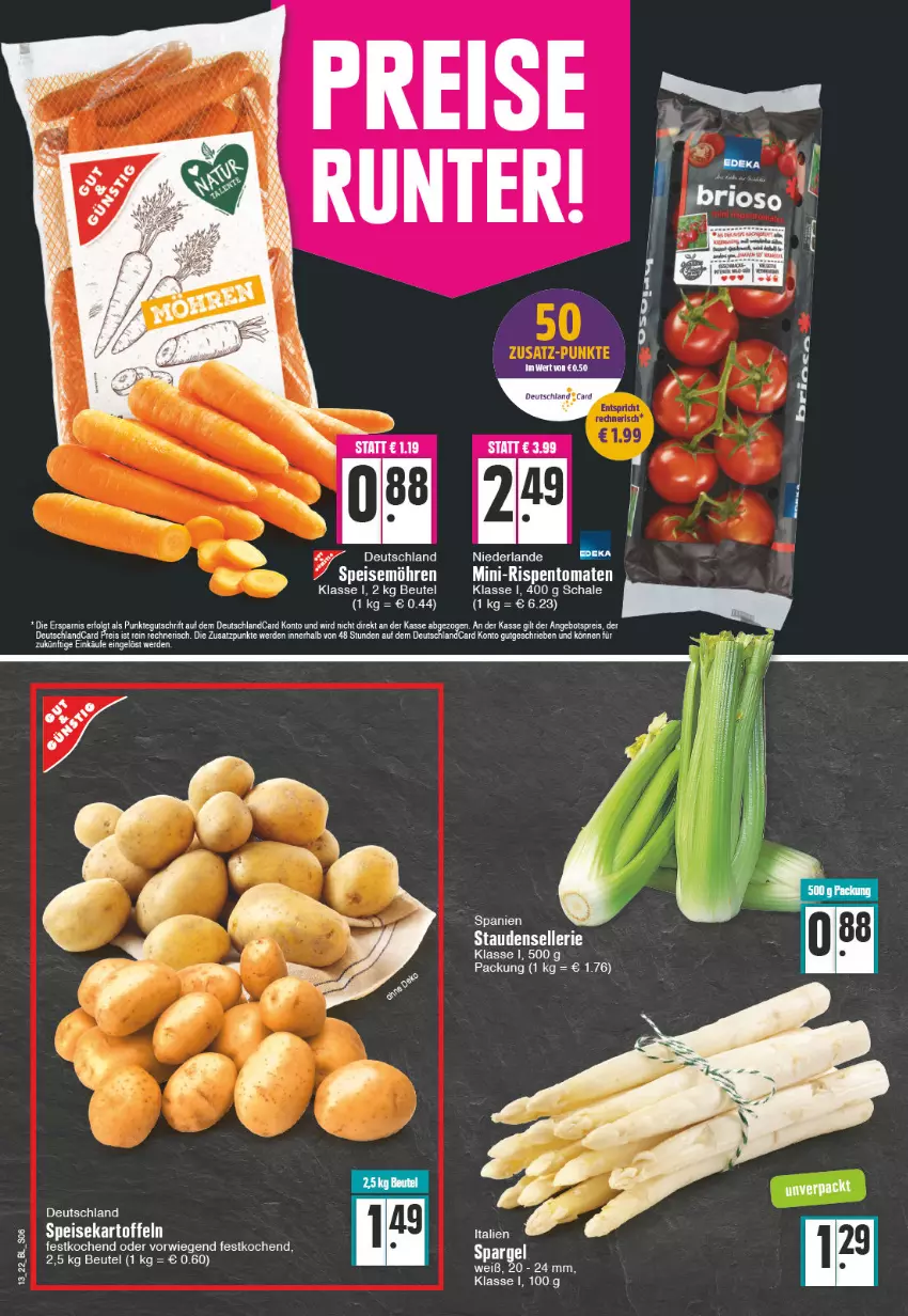 Aktueller Prospekt Edeka - Angebote der Woche - von 28.03 bis 02.04.2022 - strona 6 - produkty: angebot, angebotspreis, beutel, deutschlandcard, eis, elle, erde, kartoffel, kartoffeln, LG, mini-rispentomaten, möhren, reis, rispentomaten, Schal, Schale, speisekartoffeln, speisemöhren, stauden, tee, Ti, tomate, tomaten