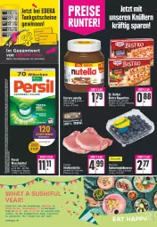 Gazetka promocyjna Edeka - Angebote der Woche - Gazetka - ważna od 02.04 do 02.04.2022 - strona 19 - produkty: baguette, baguettes, Bistro Baguette, deka, deutschland card, eier, eis, ente, erde, ferrero, fleisch, grill, gutschein, kotelett, nutella, pfanne, salz, Schal, Schale, schwein, schweine, schweinefleisch, Sushi, Ti, universal pulver, waschmittel, wein, weine